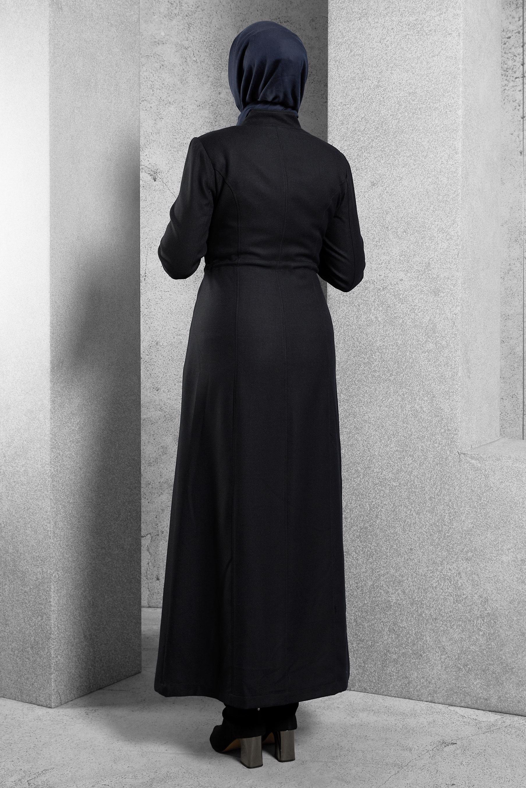 Hijab clothing KHAKI TIED WAIST TOPCOAT 1348