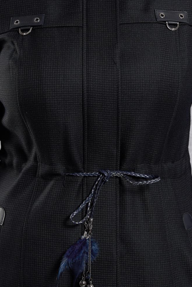 Vêtements hijab KAKI PARDESSUS À TAILLE NOUÉE 1348 - ALVİNA