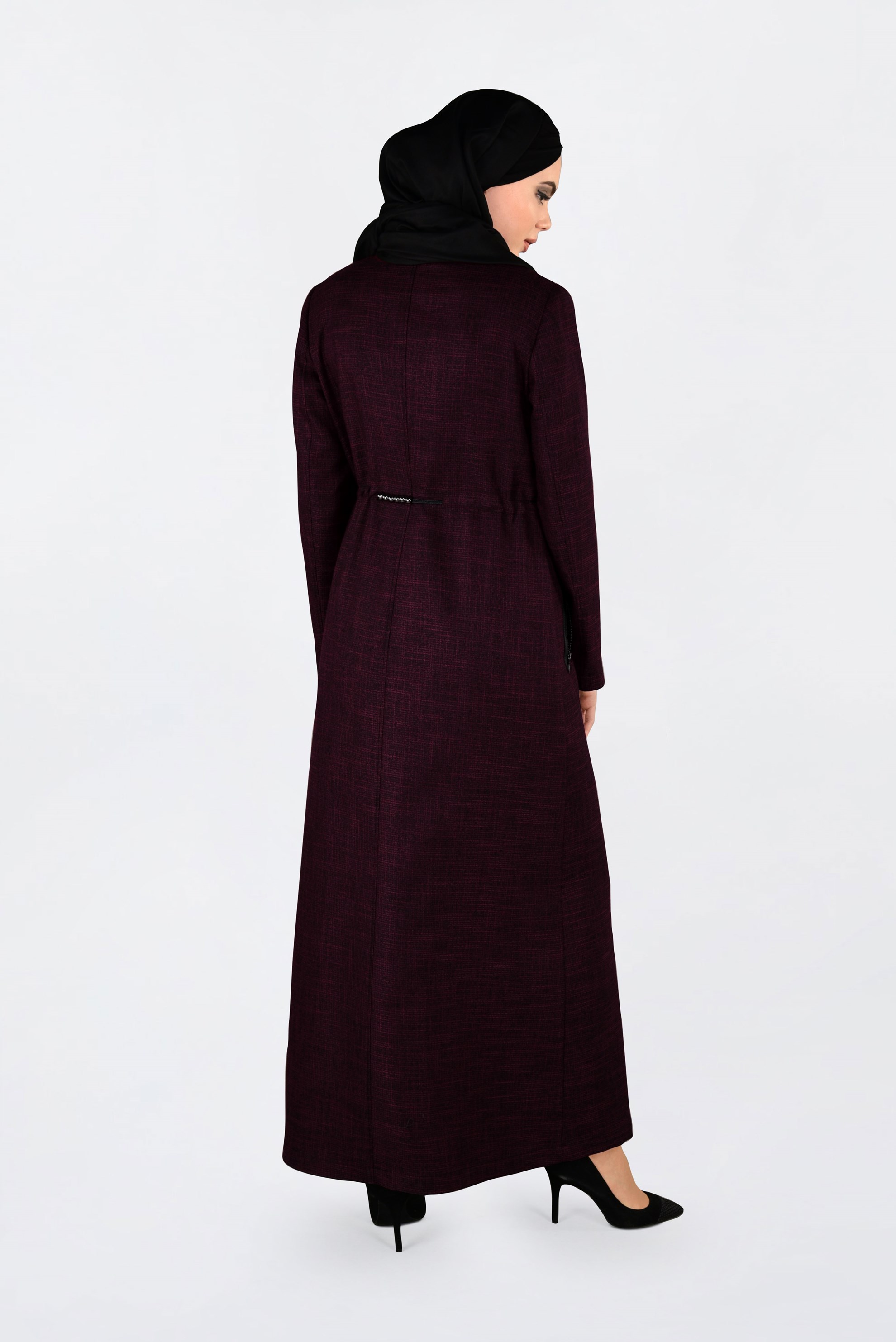 Tesettür giyim SİYAH GİZLİ FERMUARLI PARDESÜ 1355