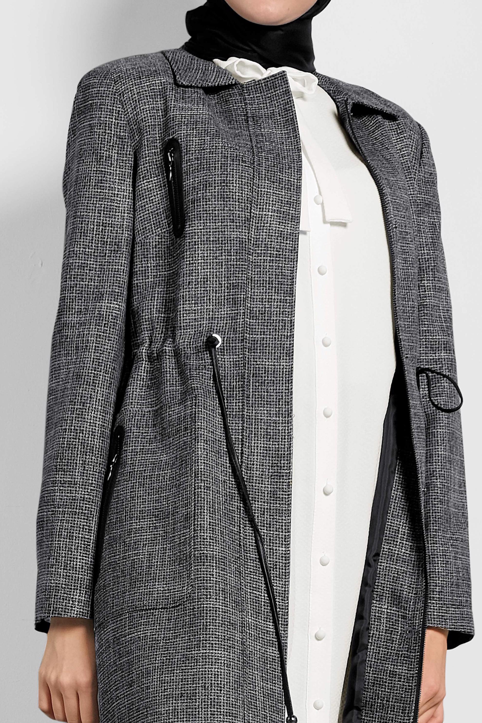 Tesettür giyim SİYAH GİZLİ FERMUARLI PARDESÜ 1355