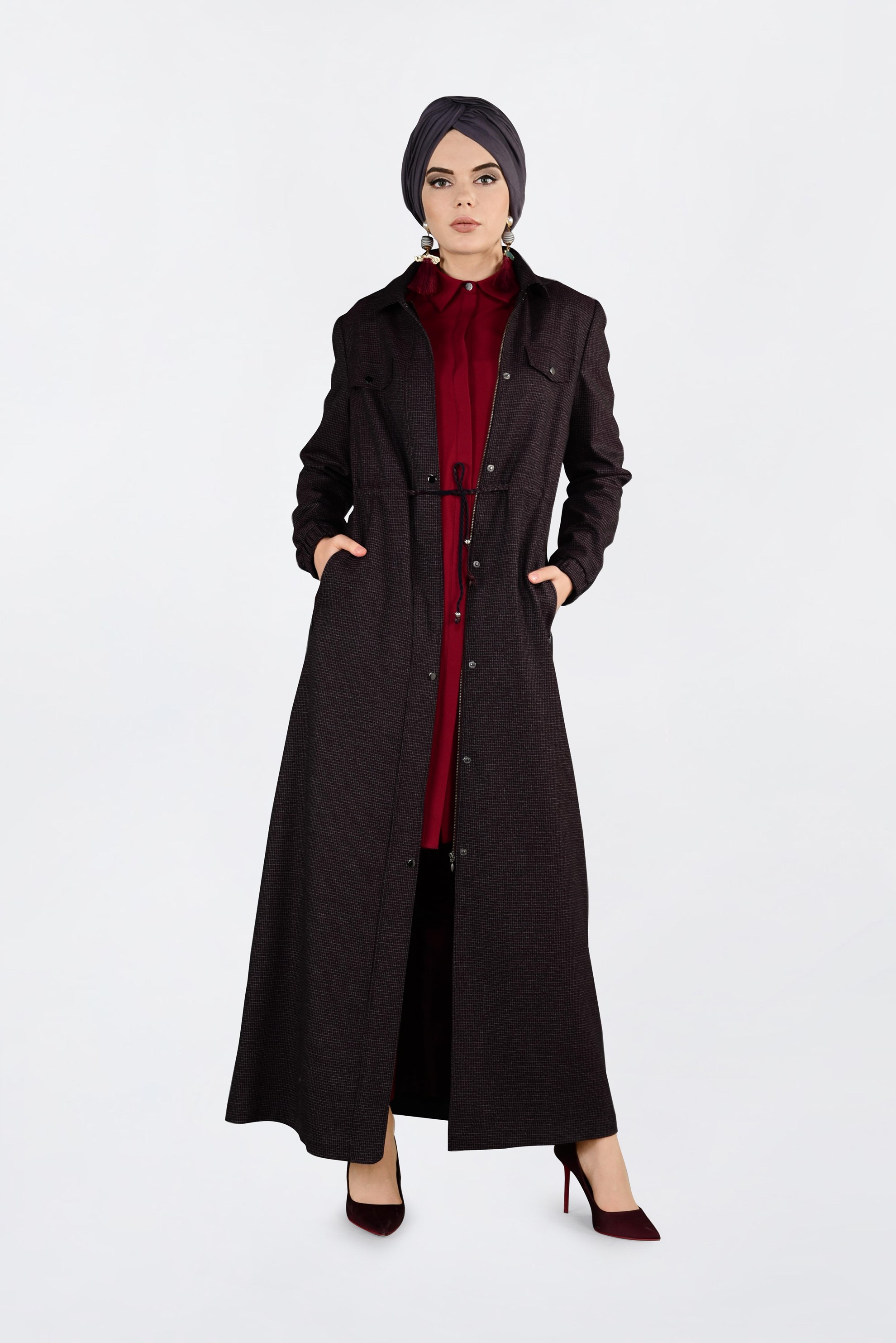 Tesettür giyim MÜRDÜM GİZLİ ÇITÇIT VE FERMUARLI PARDESÜ 1358