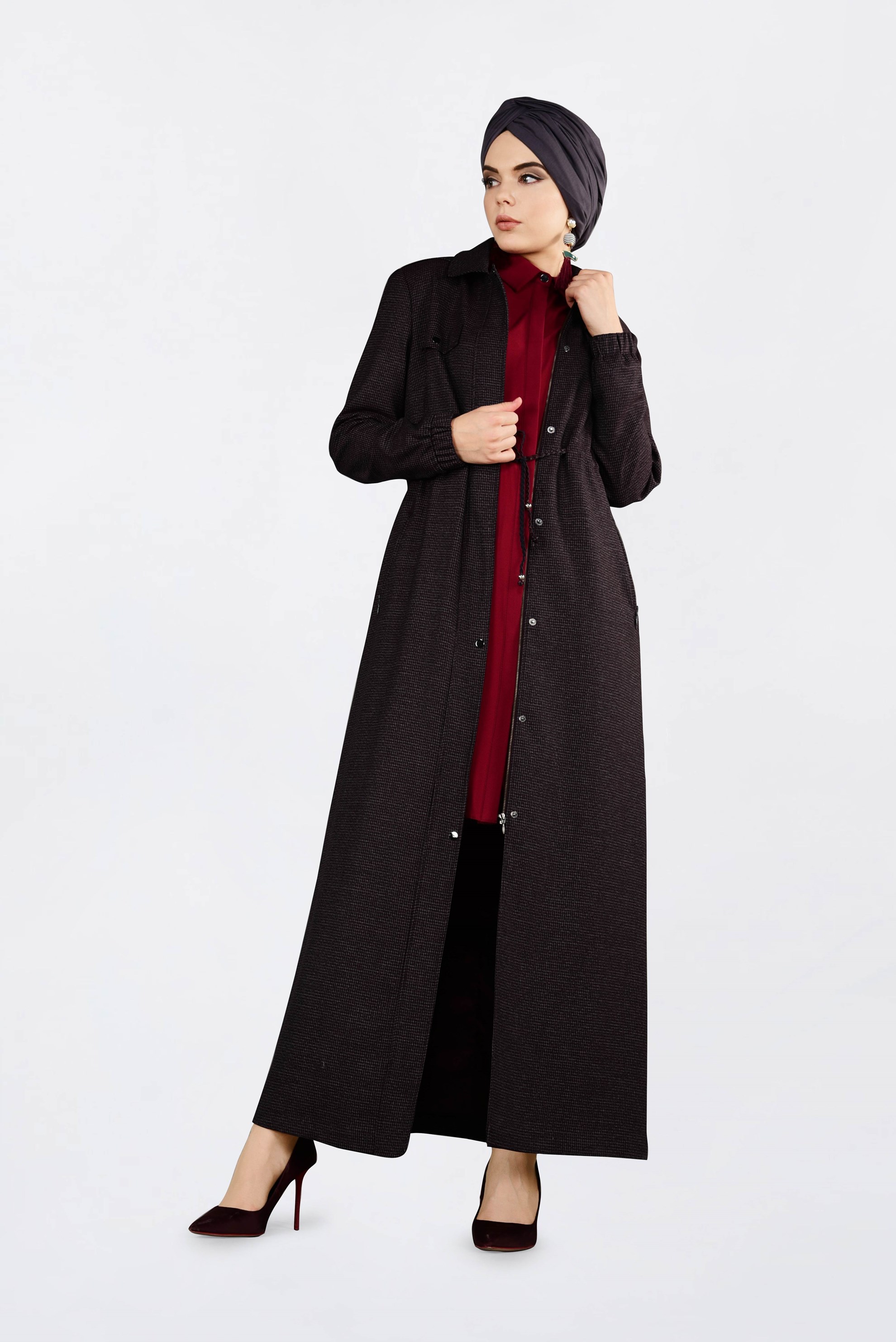 Tesettür giyim MÜRDÜM GİZLİ ÇITÇIT VE FERMUARLI PARDESÜ 1358