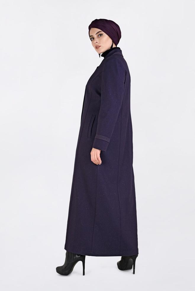 Vêtements hijab POURPRE PARDESSUS À BOUTONNÉ 1361 - ALVİNA