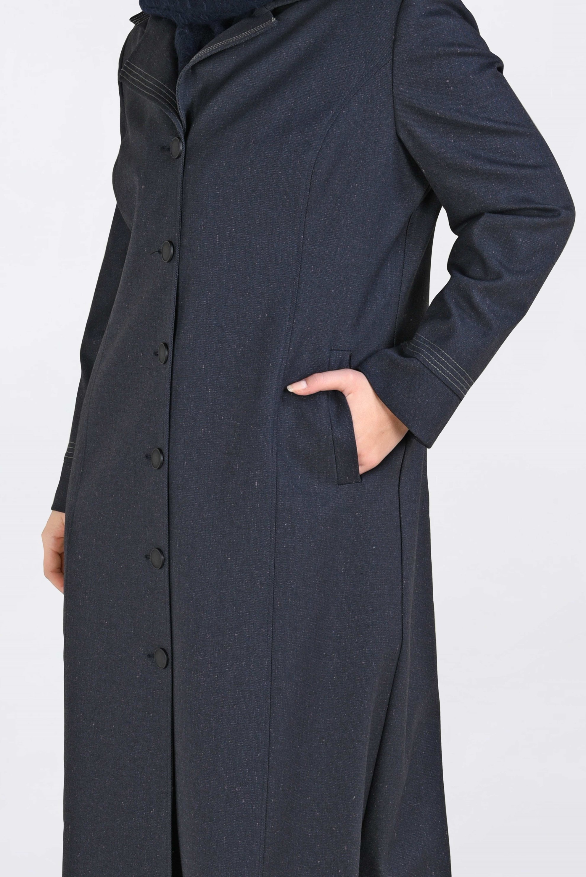 Vêtements hijab GRIS PARDESSUS À BOUTONNÉ 1361