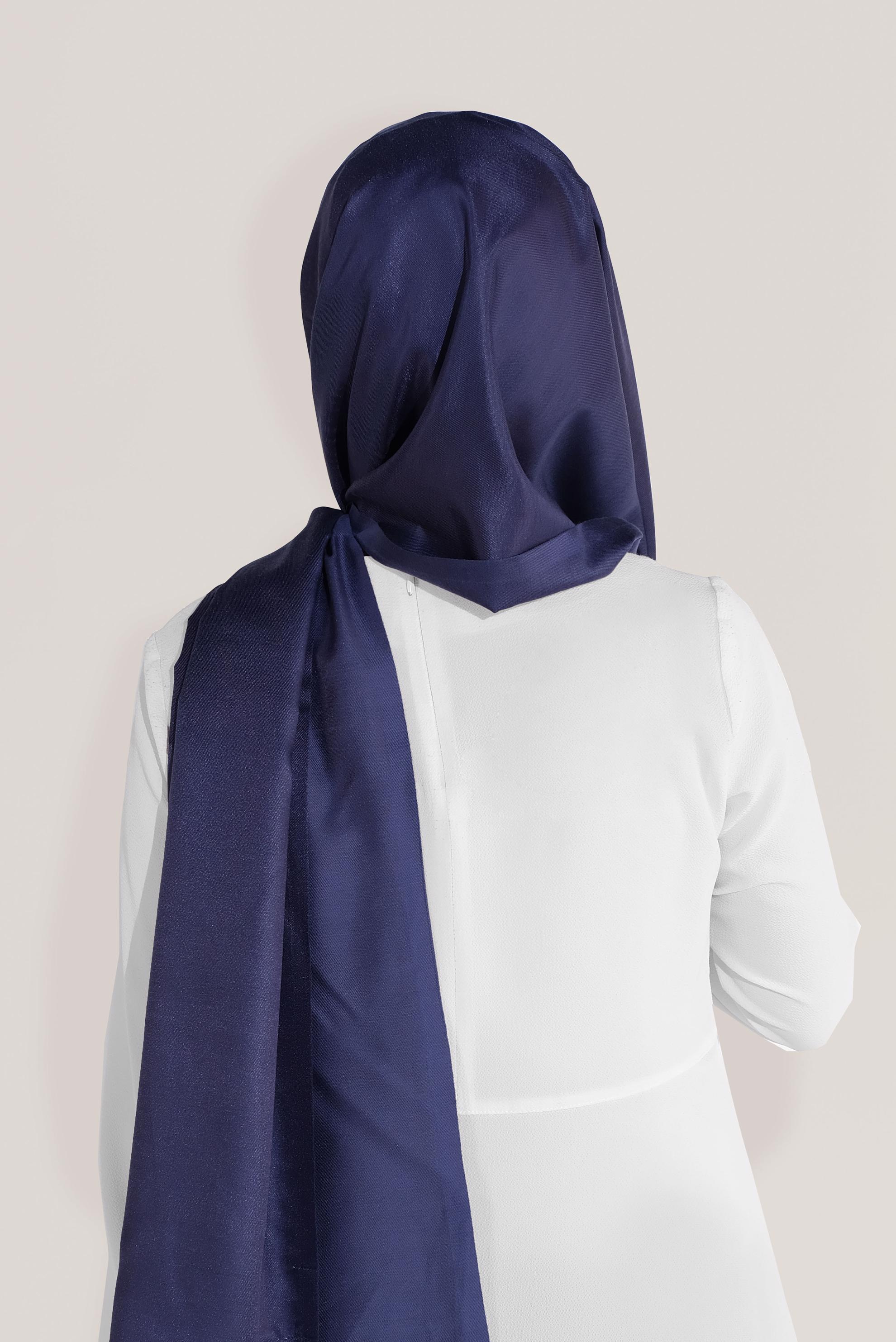 Tesettür giyim LACİVERT ALVİNA DÜZ İPEKSİ ŞAL 9925 