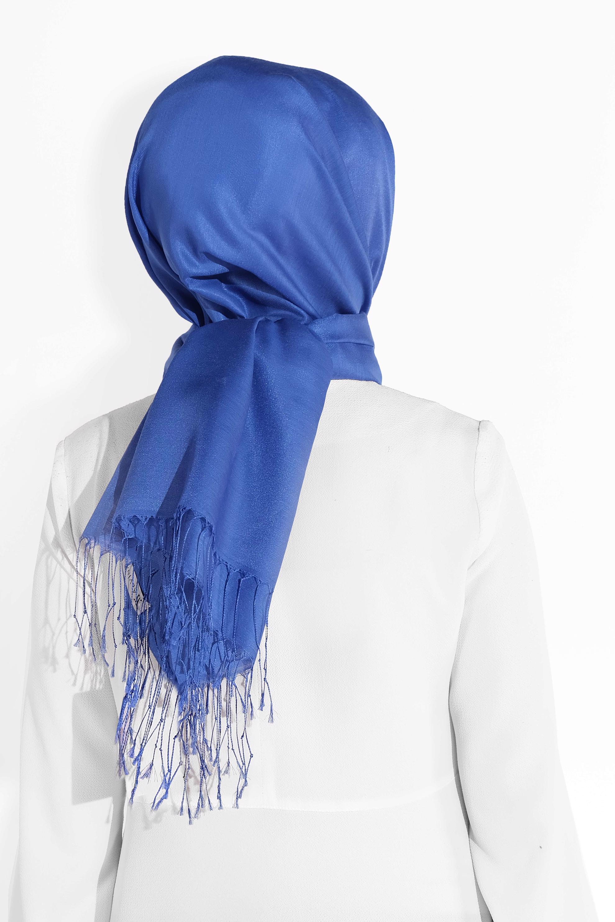 Tesettür giyim LACİVERT ALVİNA DÜZ İPEKSİ ŞAL 9925 