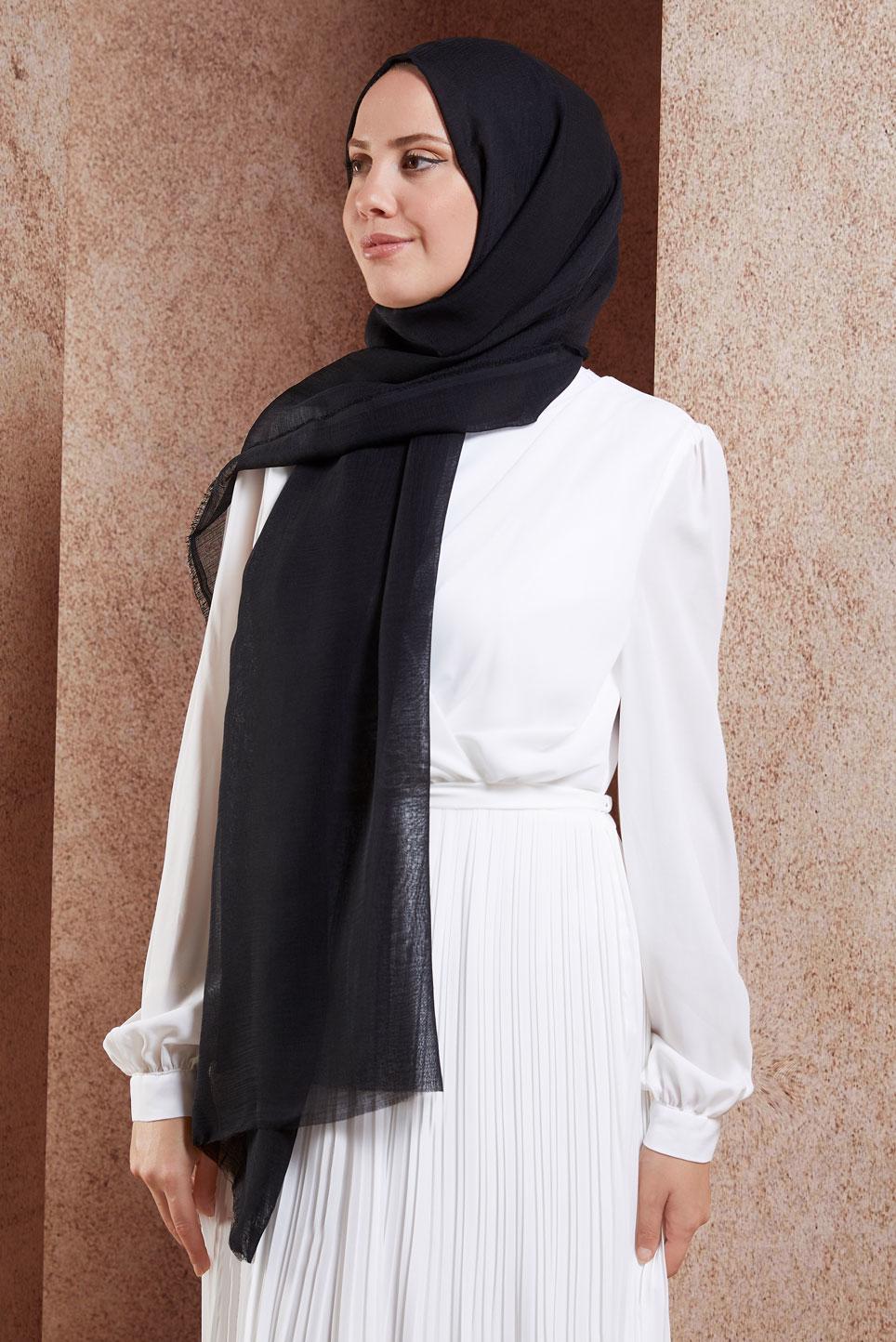 Vêtements hijab NOIR CHÂLE ALVINA 9930