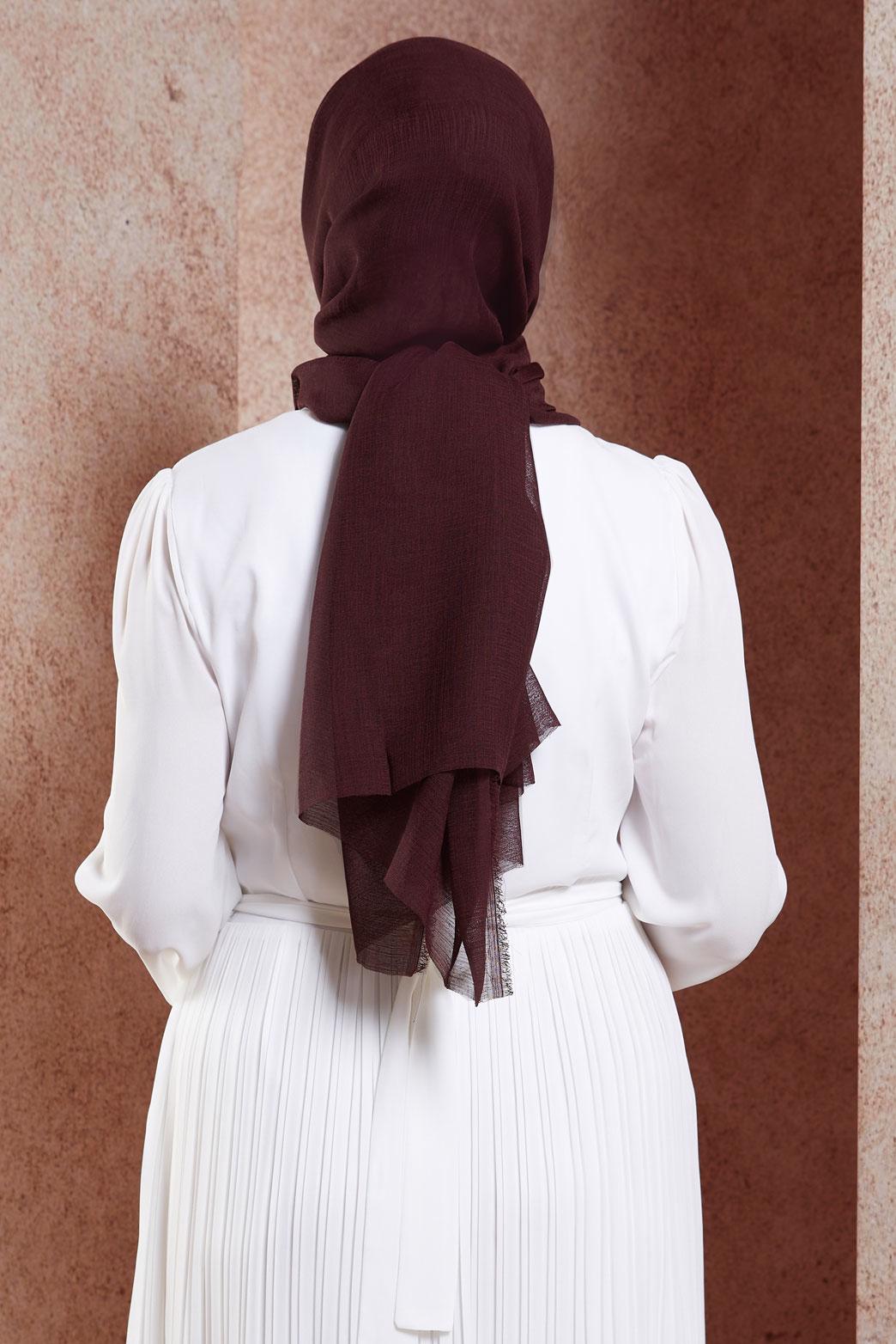 Tesettür giyim MÜRDÜM ALVİNA DÜZ ŞAL 9930