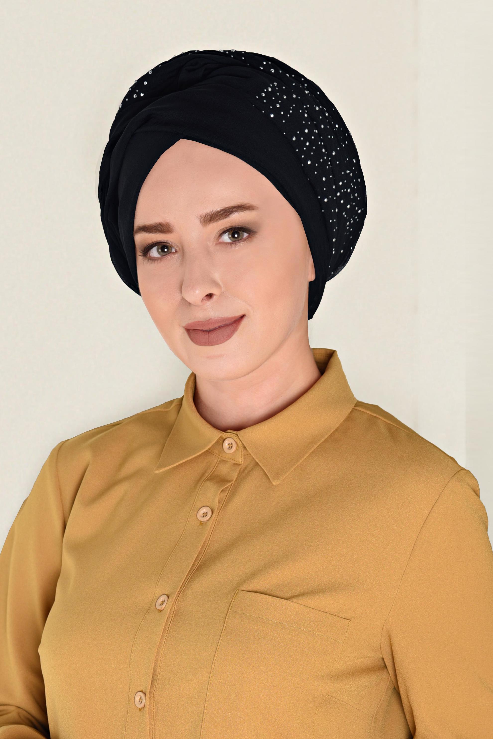 Tesettür giyim LACİVERT ALVİNA HAİTİ TAŞ BASKI ŞAL 9932 