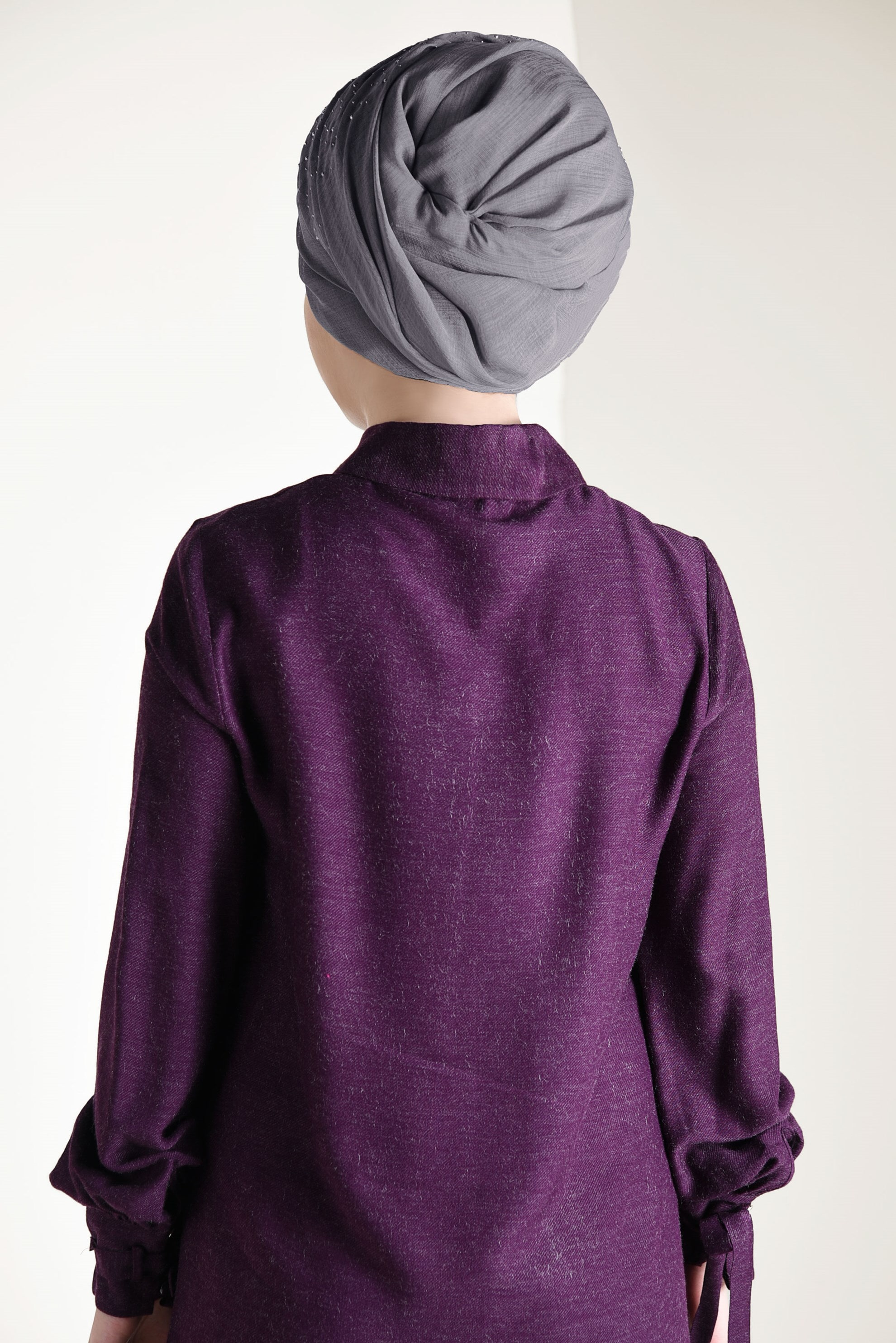 Tesettür giyim VİZON ALVİNA HAİTİ TAŞ BASKI ŞAL 9932 