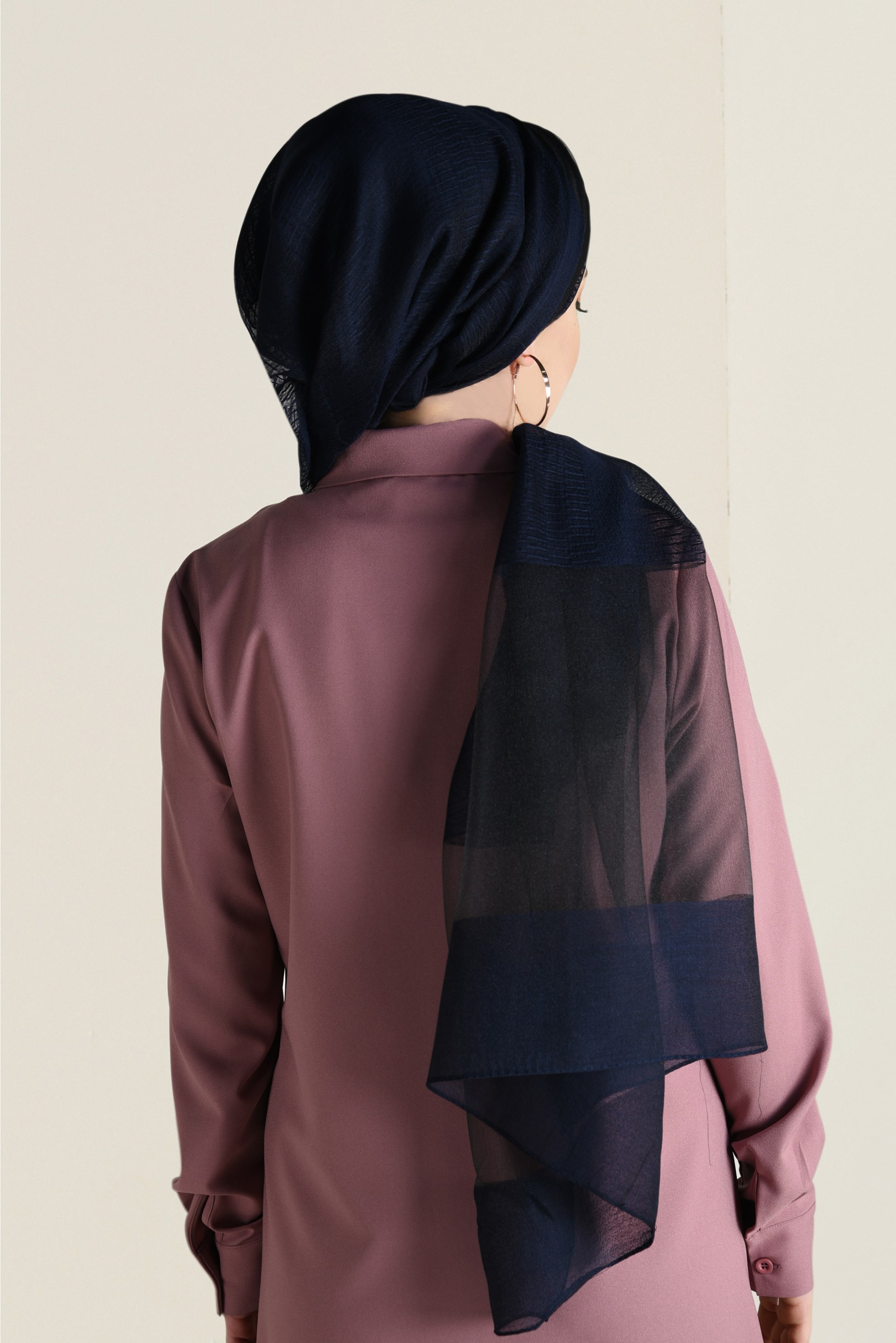 Tesettür giyim LACİVERT ALVİNA KUPON ŞAL 9936 