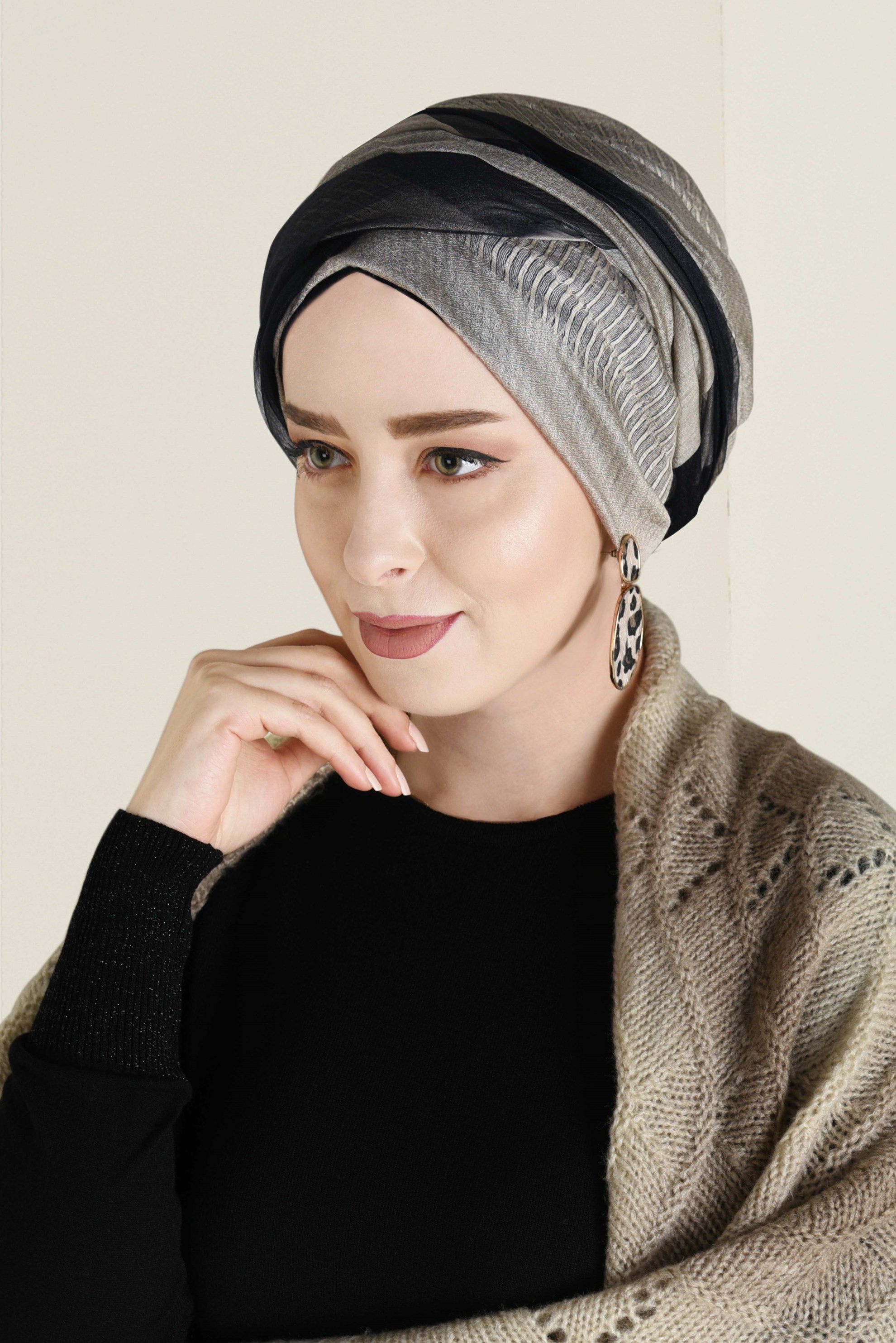 Tesettür giyim KAHVE ALVİNA KUPON ŞAL 9936 