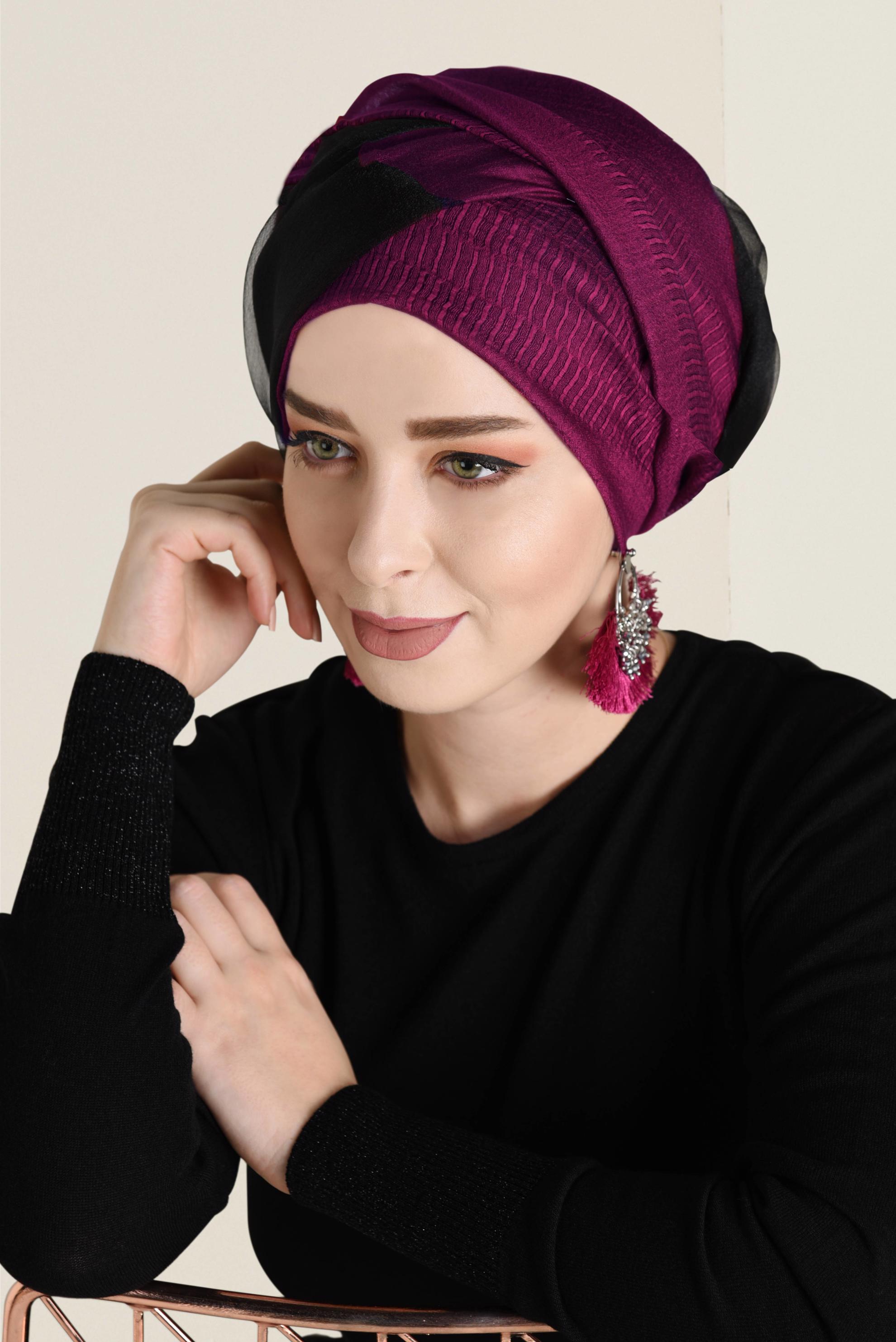 Tesettür giyim BORDO ALVİNA KUPON ŞAL 9936 