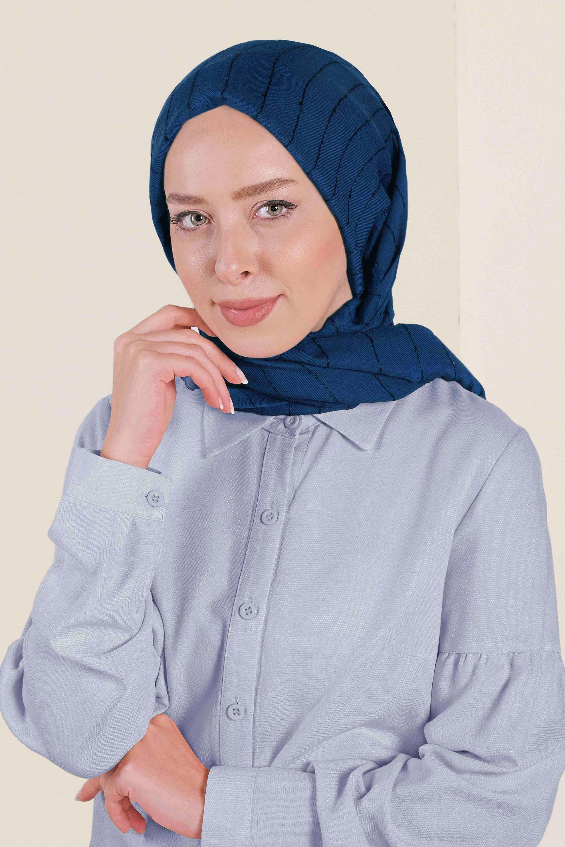 Tesettür giyim LACİVERT ALVİNA ŞAL 9937 