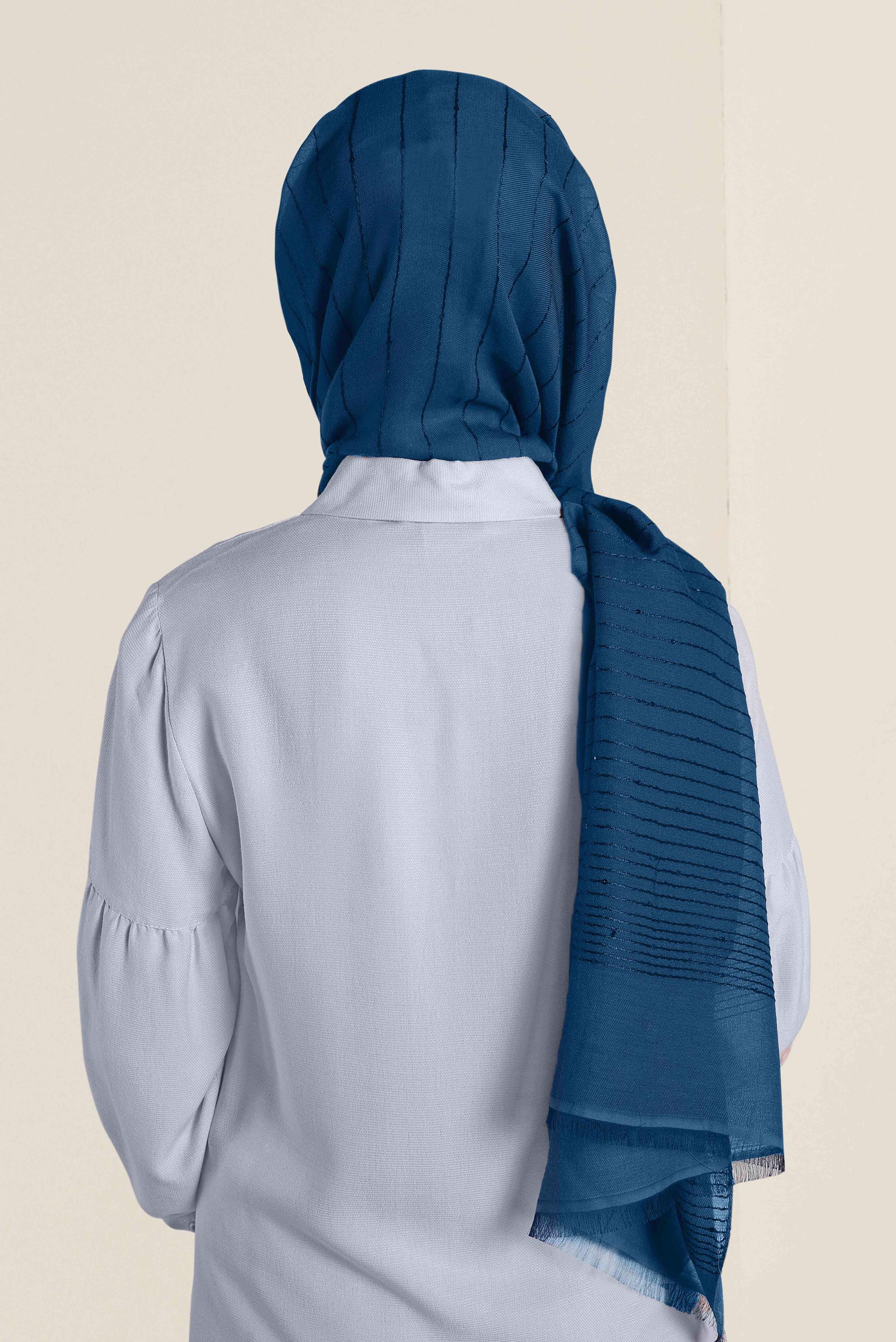 Tesettür giyim LACİVERT ALVİNA ŞAL 9937 