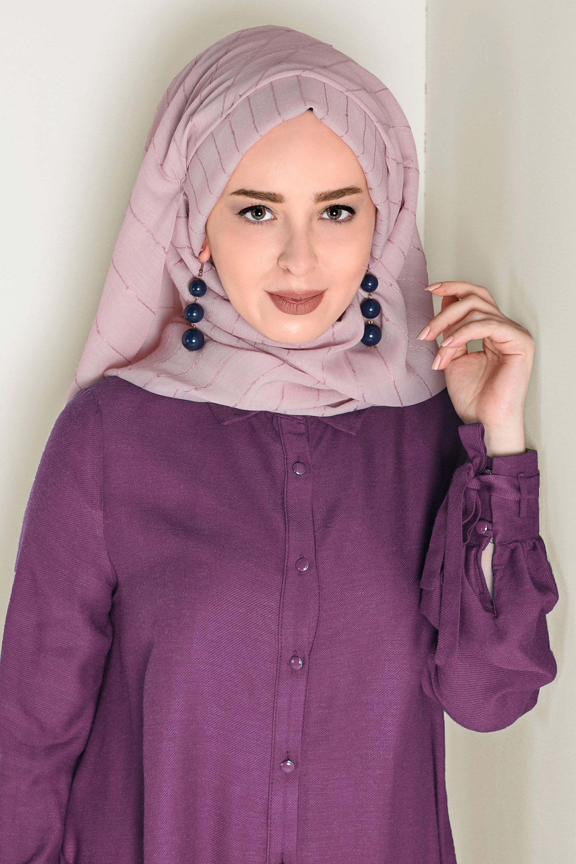 Tesettür giyim PUDRA ALVİNA ŞAL 9937 