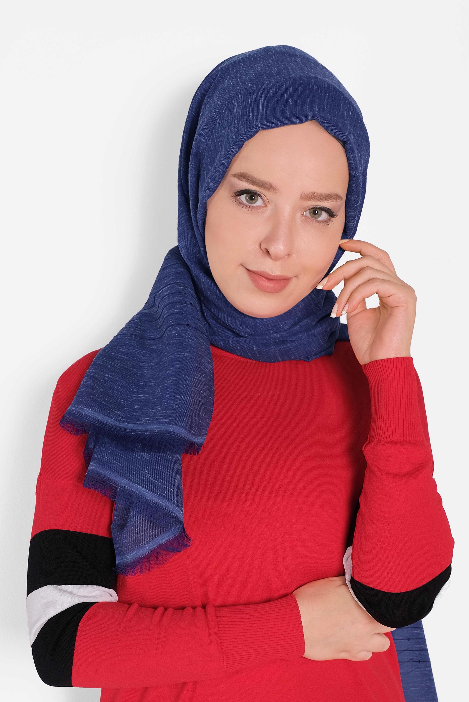 Tesettür giyim LACİVERT ALVİNA  ŞAL 9938 