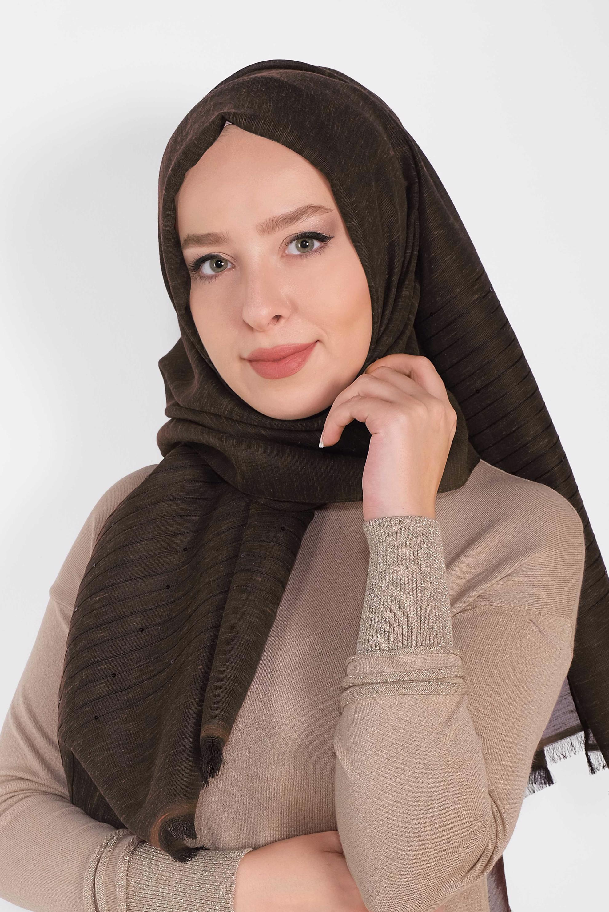 Tesettür giyim YEŞİL ALVİNA  ŞAL 9938 