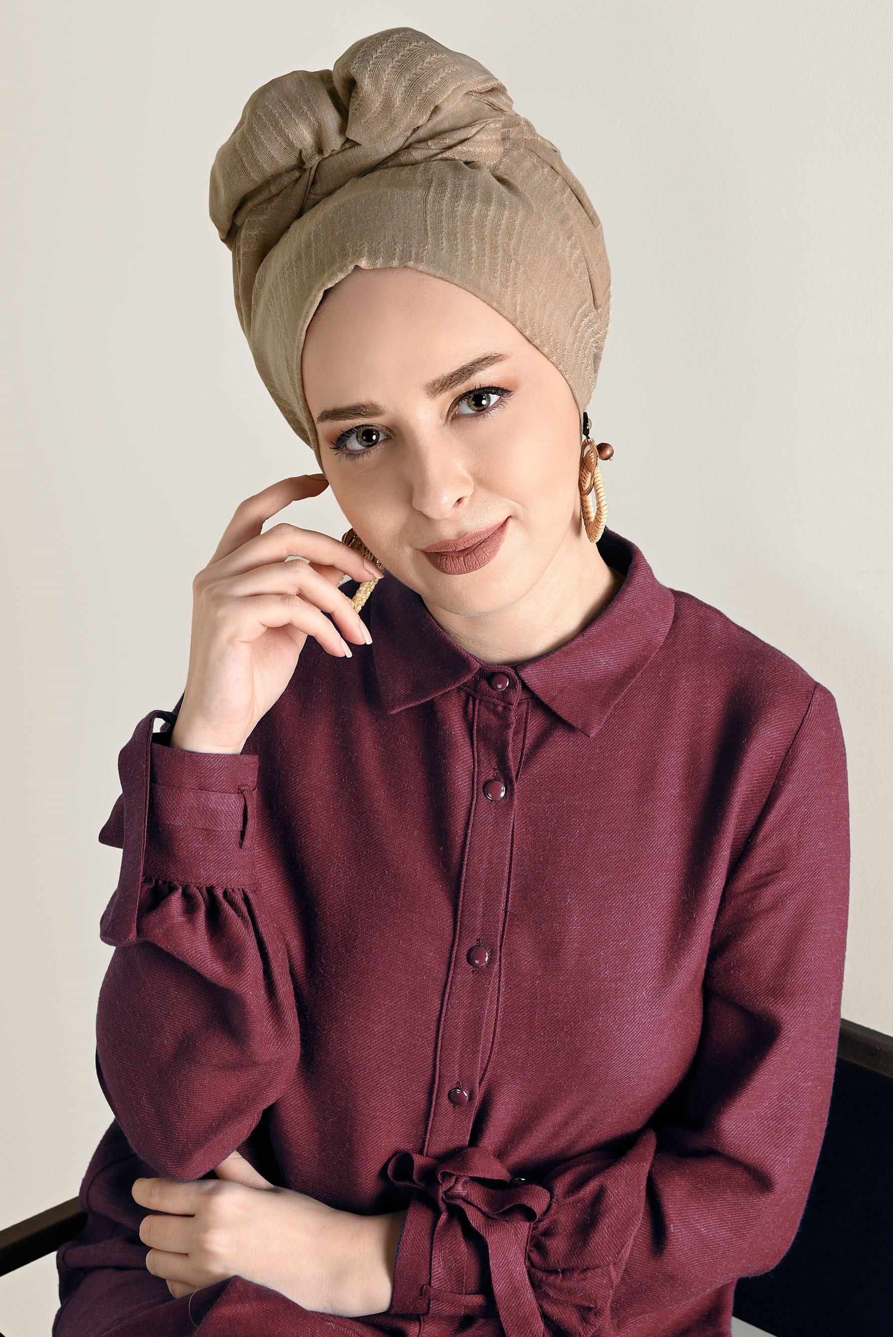 Tesettür giyim SARI ALVİNA ŞAL 9940 