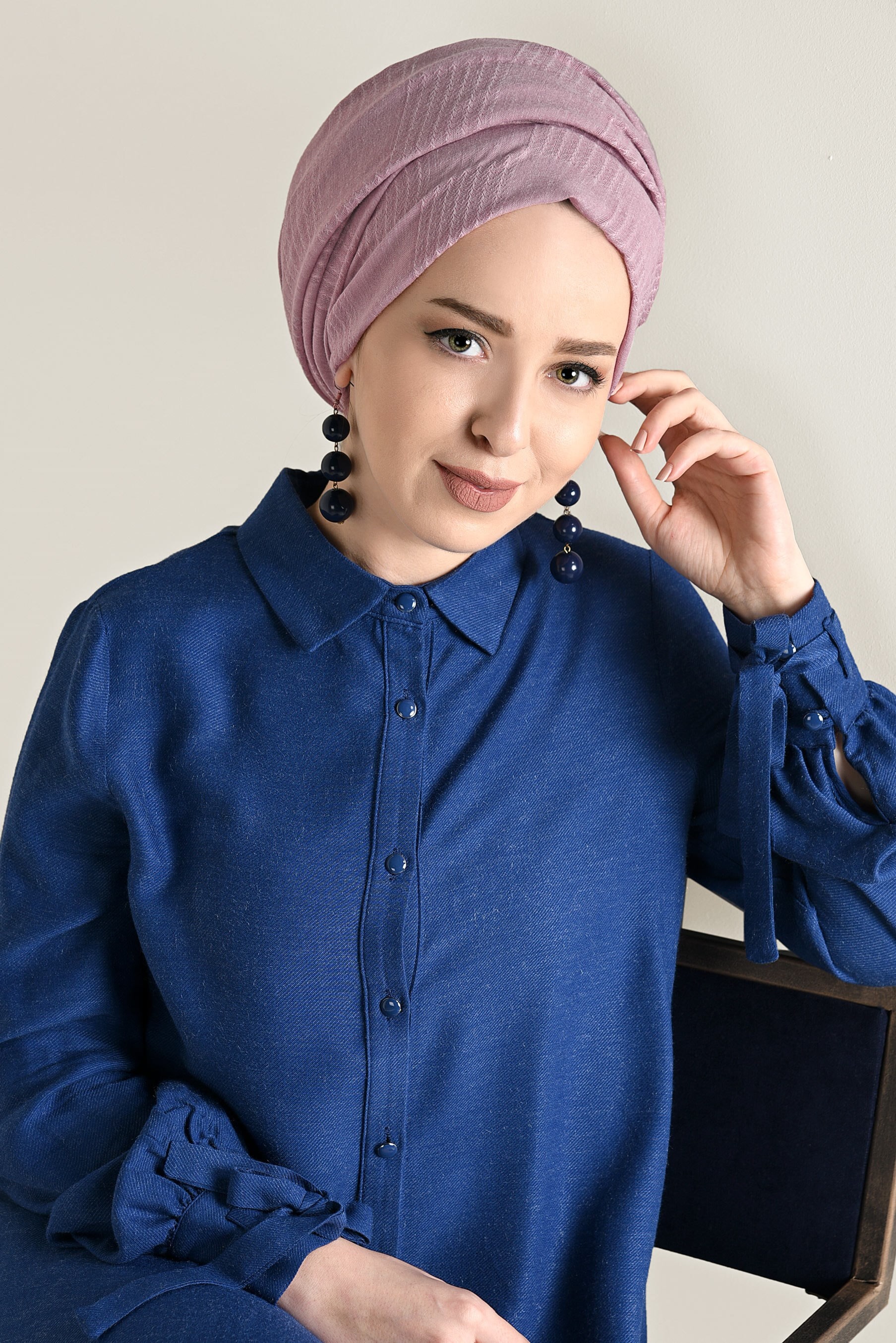 Tesettür giyim PEMBE ALVİNA ŞAL 9940 