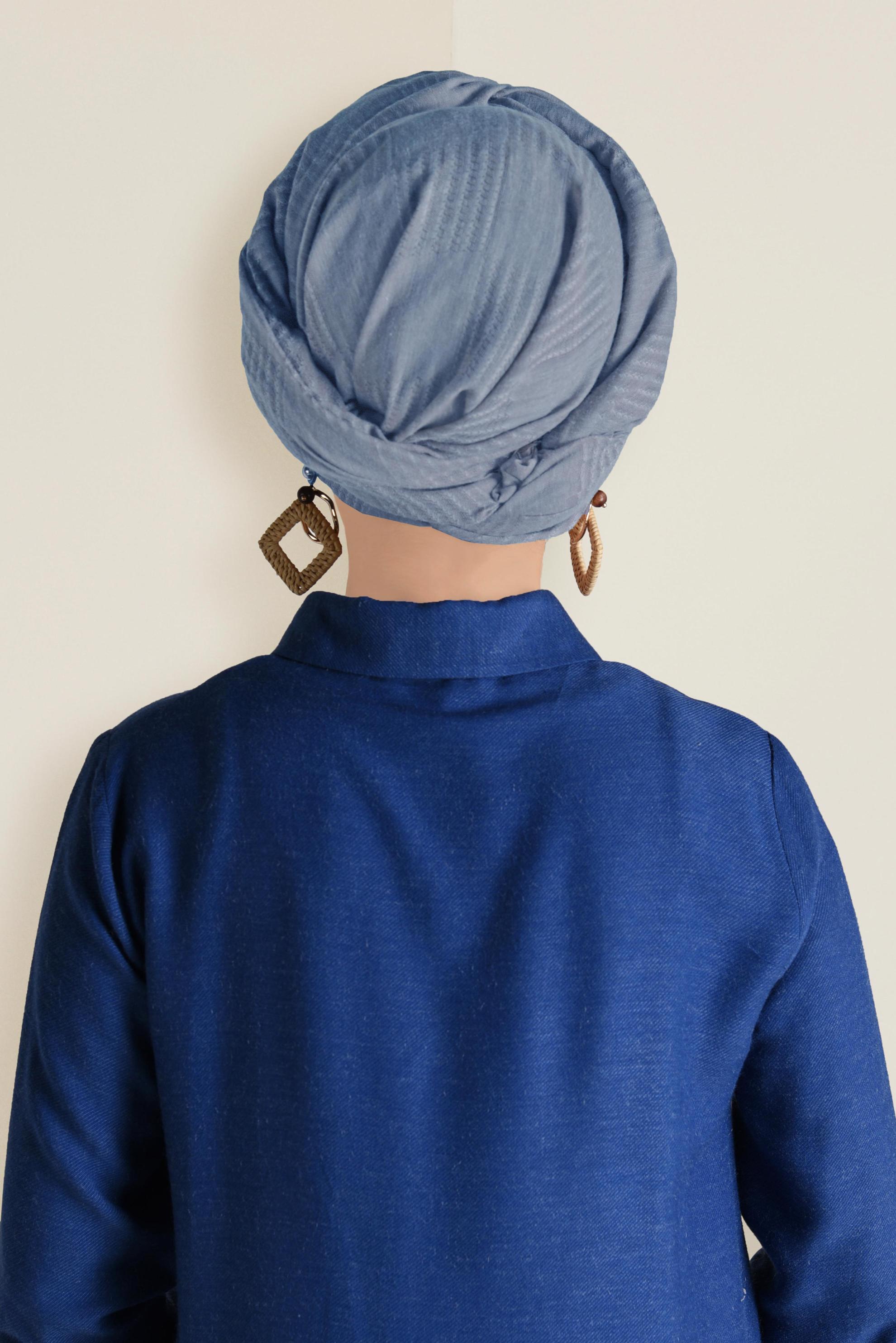 Tesettür giyim MAVİ ALVİNA ŞAL 9940 