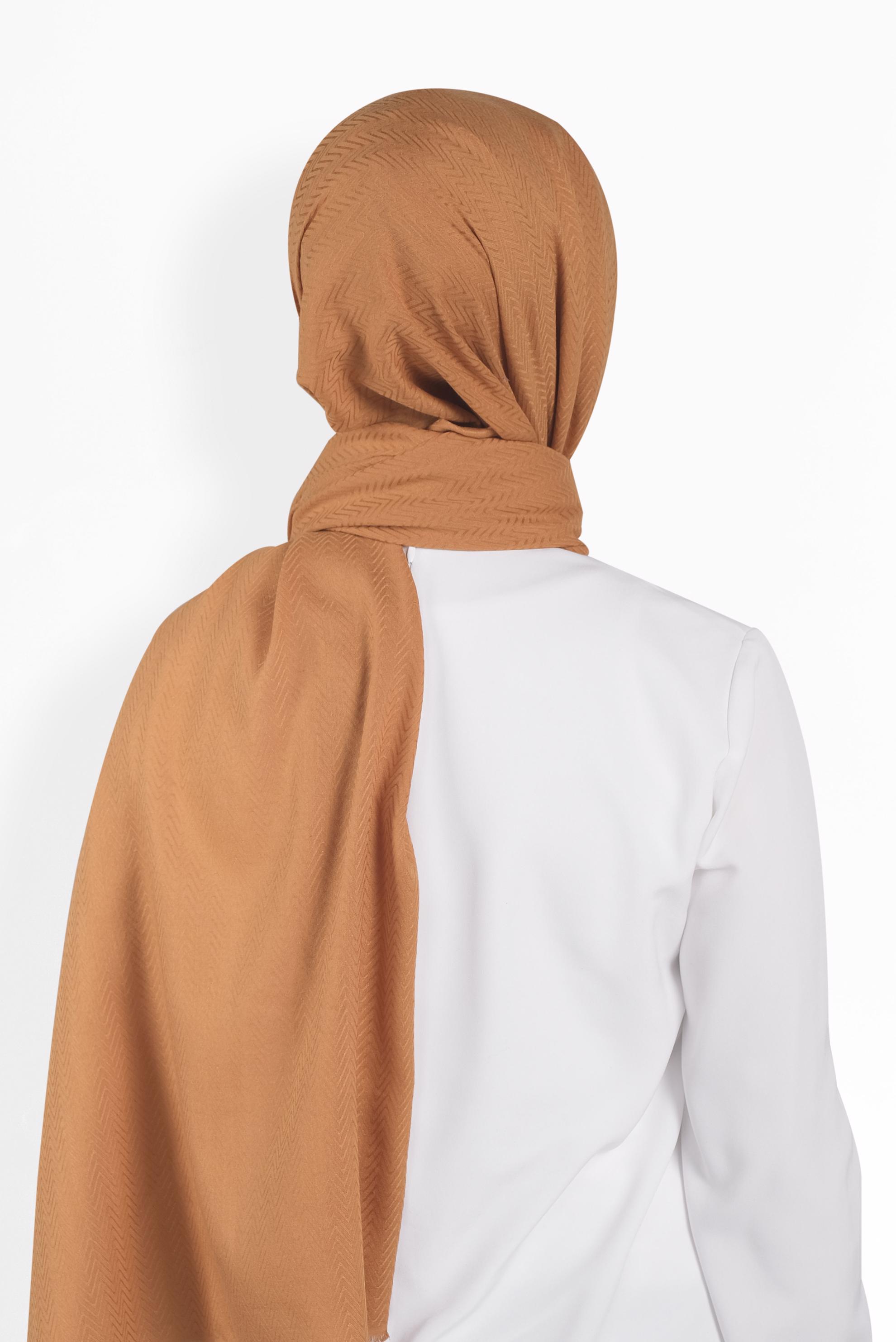 Tesettür giyim TURUNCU ALVİNA BALIKSIRTI KOTON ŞAL 9946 