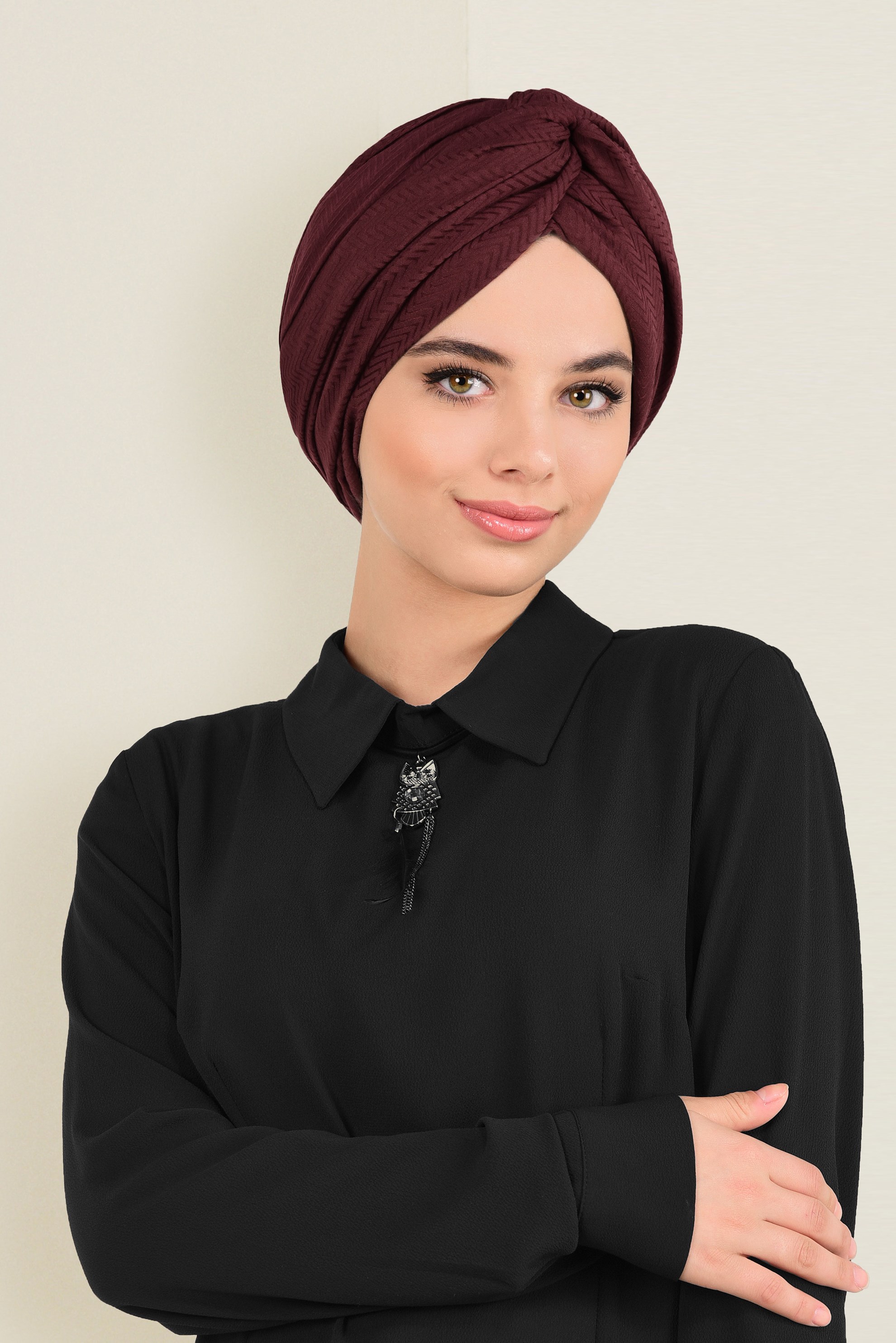 Tesettür giyim BORDO ALVİNA BALIKSIRTI KOTON ŞAL 9946 
