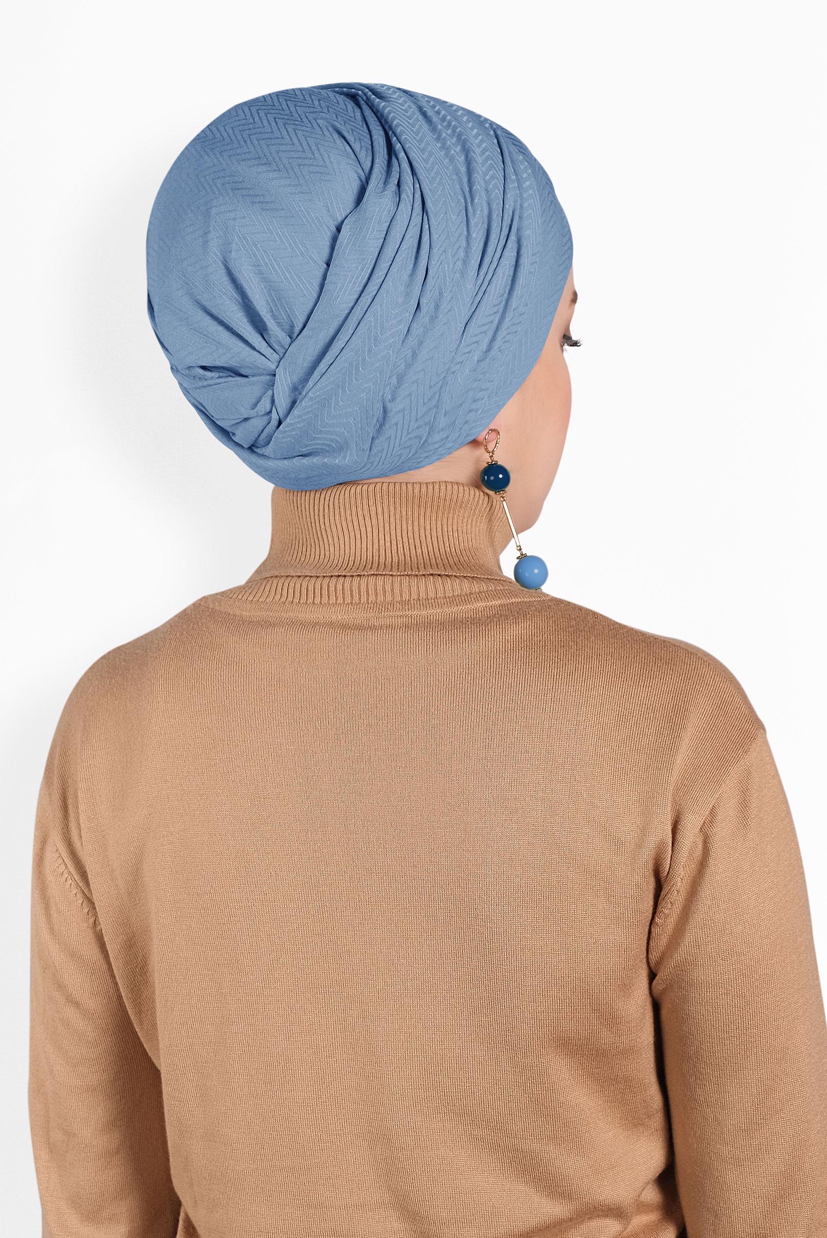 Tesettür giyim MAVİ ALVİNA BALIKSIRTI KOTON ŞAL 9946 