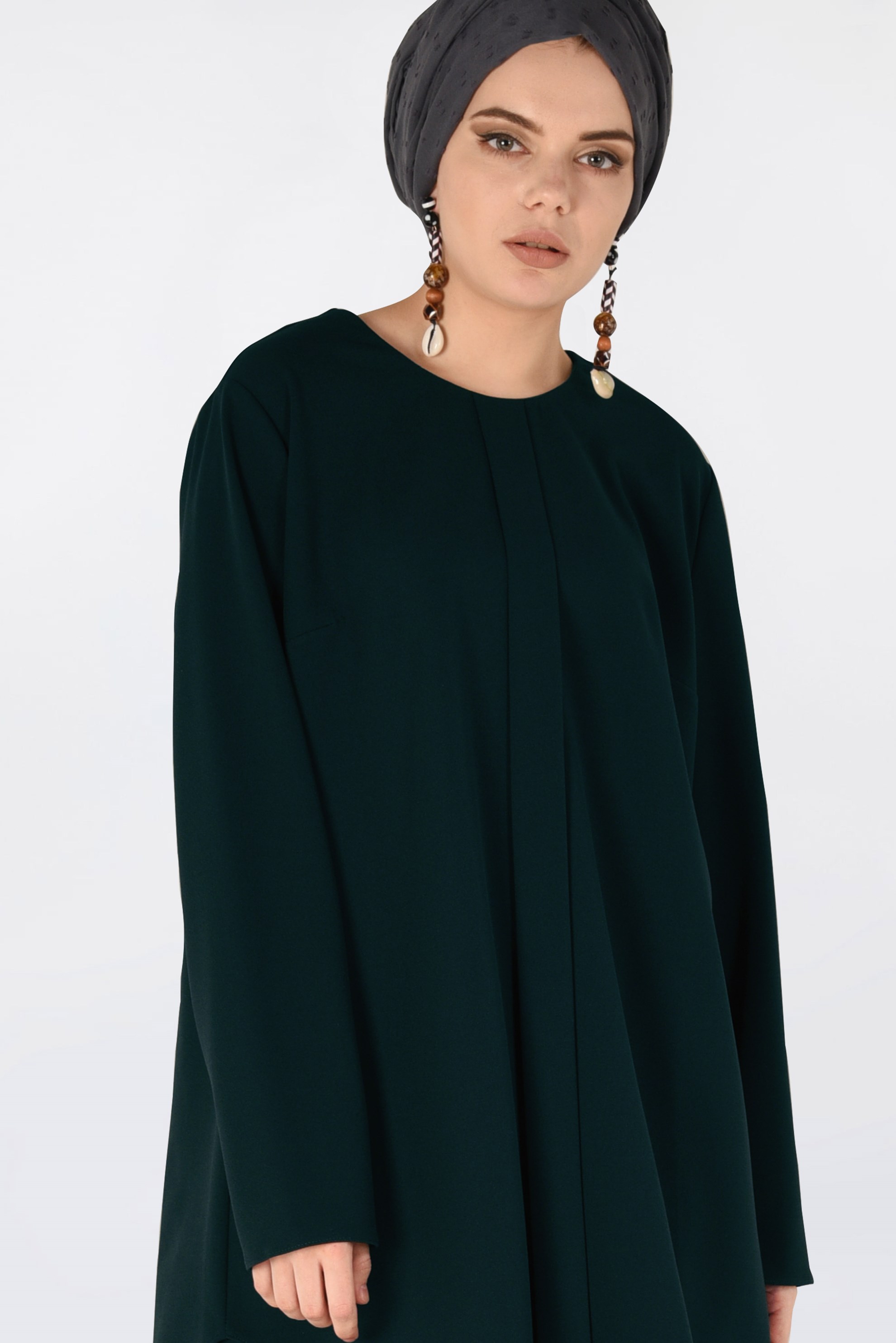 Tesettür giyim YEŞİL BİSİKLET YAKA 2&prime;Lİ PANTOLON TAKIM 4561