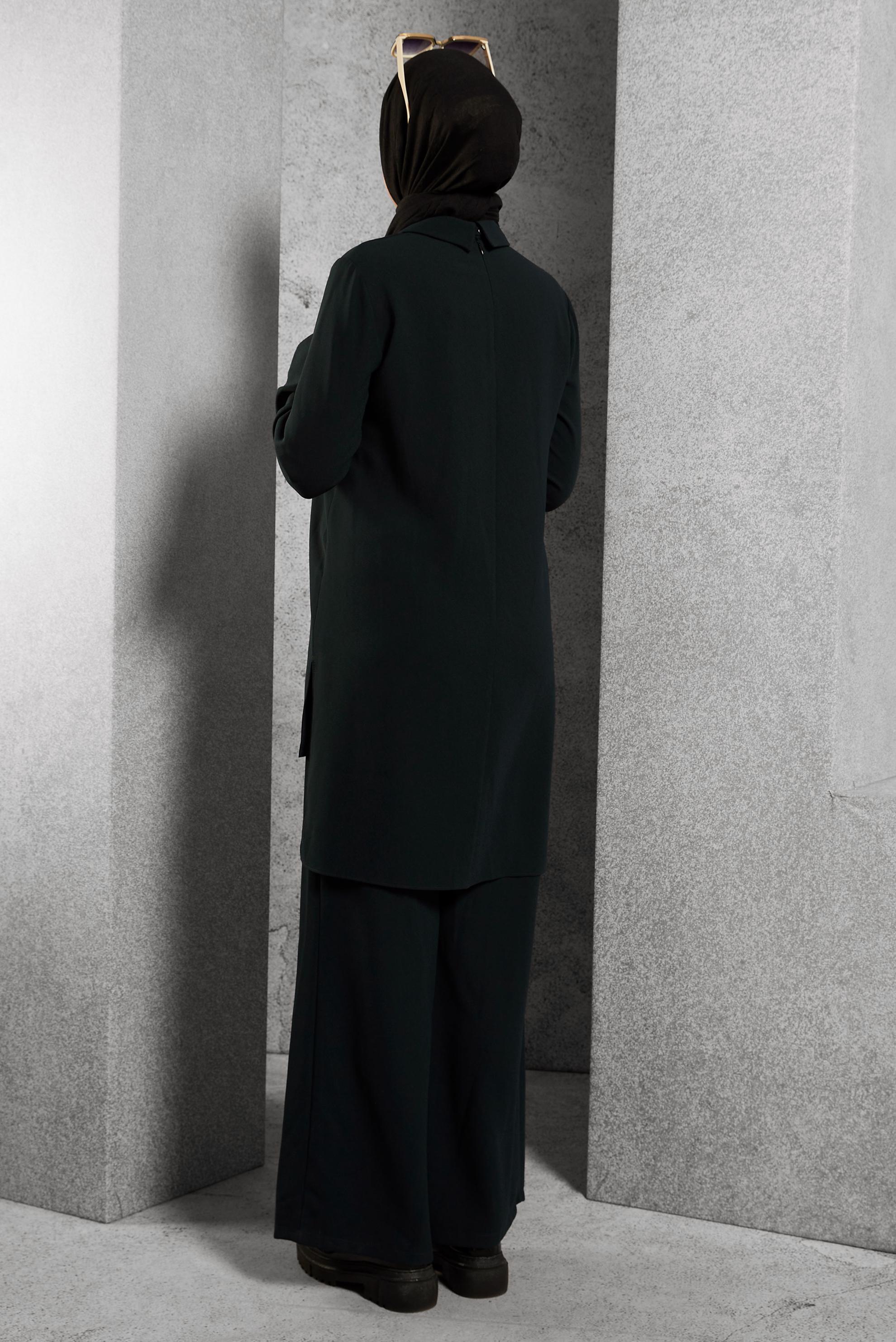 Tesettür giyim YEŞİL 4763 PİCASSO 2&prime;Lİ PANT.TAKIM 38/46 TEK40