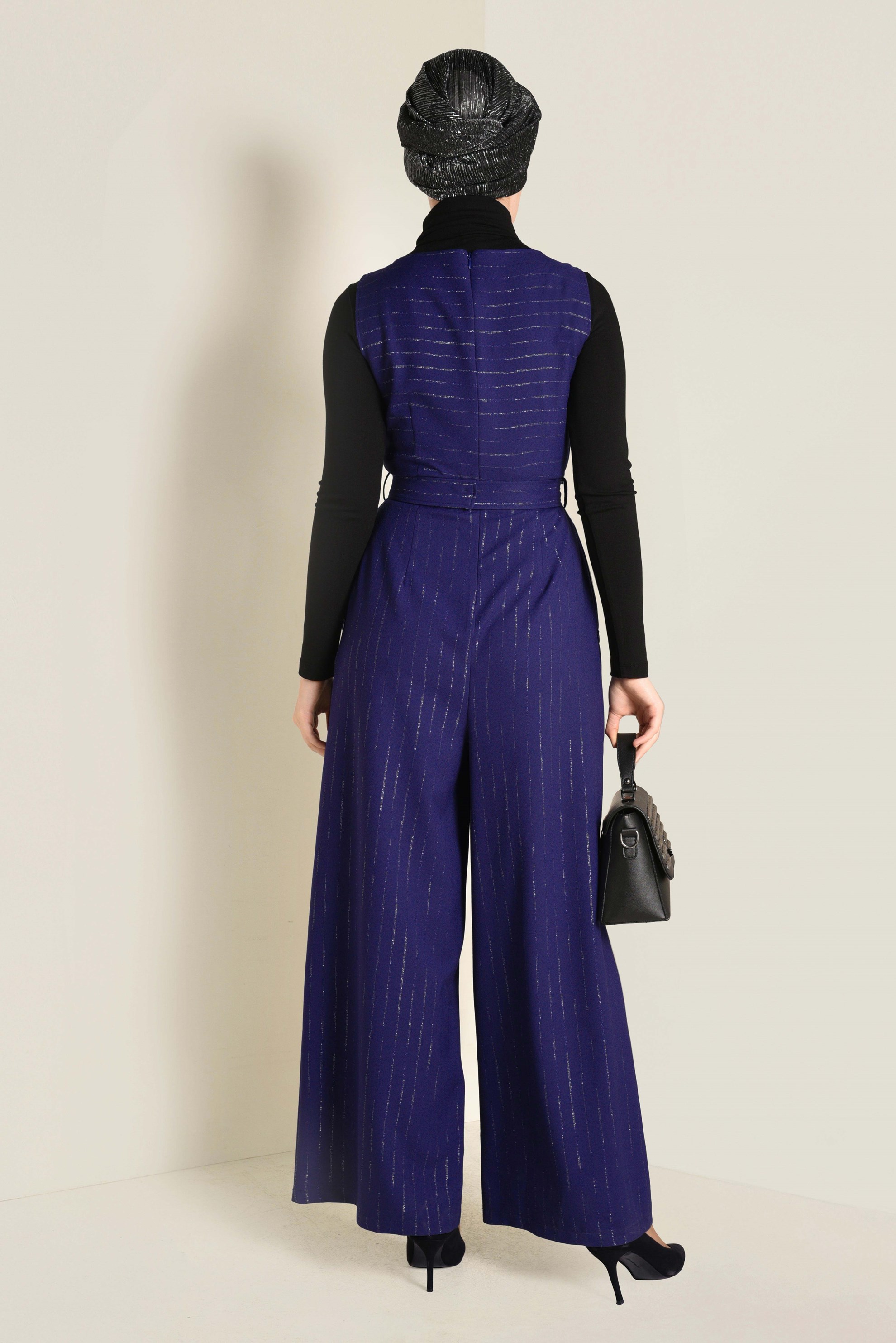 Hijab-Kleidung NAVY BLAU JUMPSUIT MIT GÜRTEL UND TUNIKA 4573