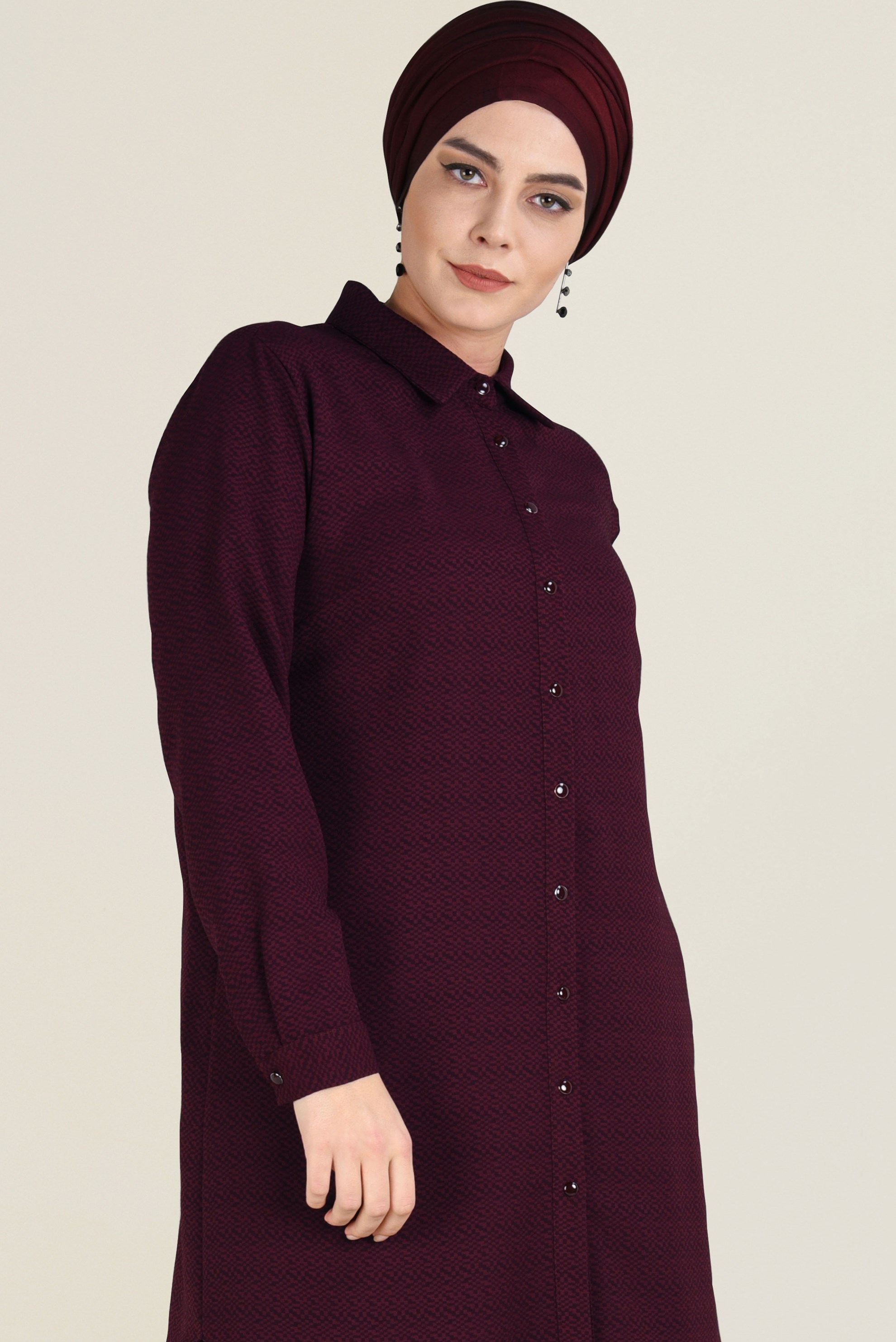 Tesettür giyim MÜRDÜM ÇITÇITLI TUNİK 2842 