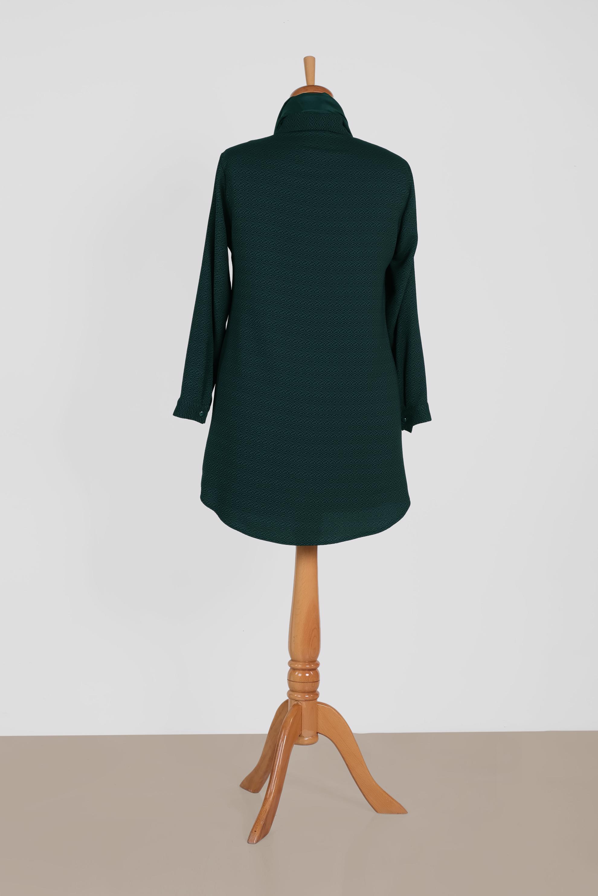 Hijab clothing GREEN SNAP DETAILED TUNIC 2842 