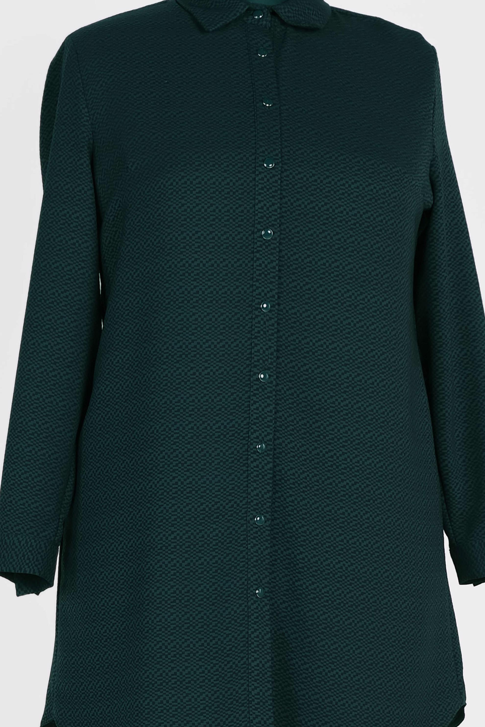 Hijab clothing GREEN SNAP DETAILED TUNIC 2842 