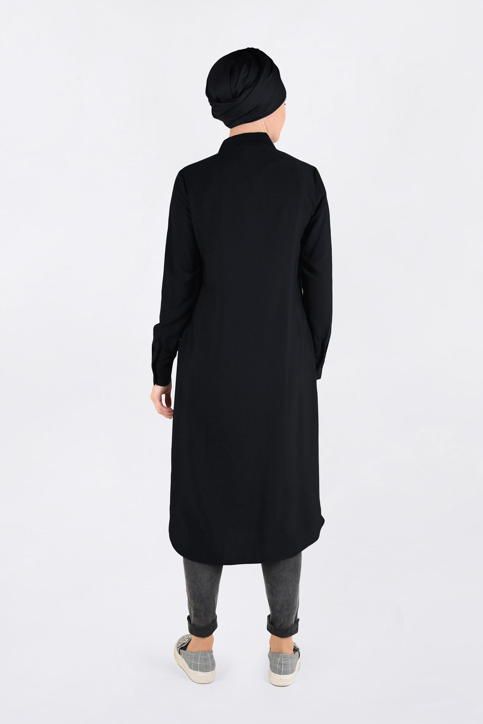 Tesettür giyim SİYAH 4669 8046 TUNİK 38/48 TEK40