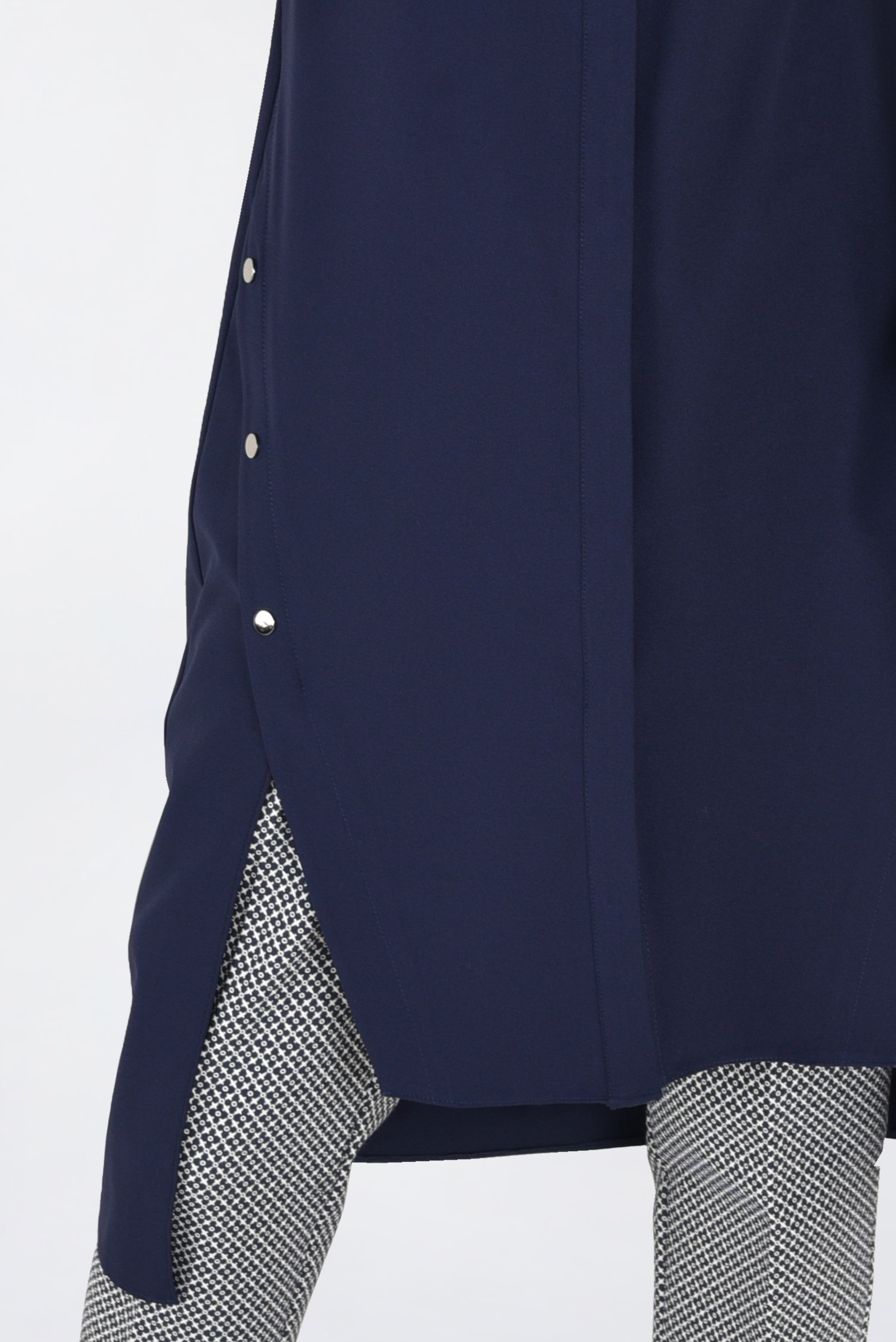 Tesettür giyim LACİVERT ZIMBALI ASİMETRİK KESİM TUNİK 4671