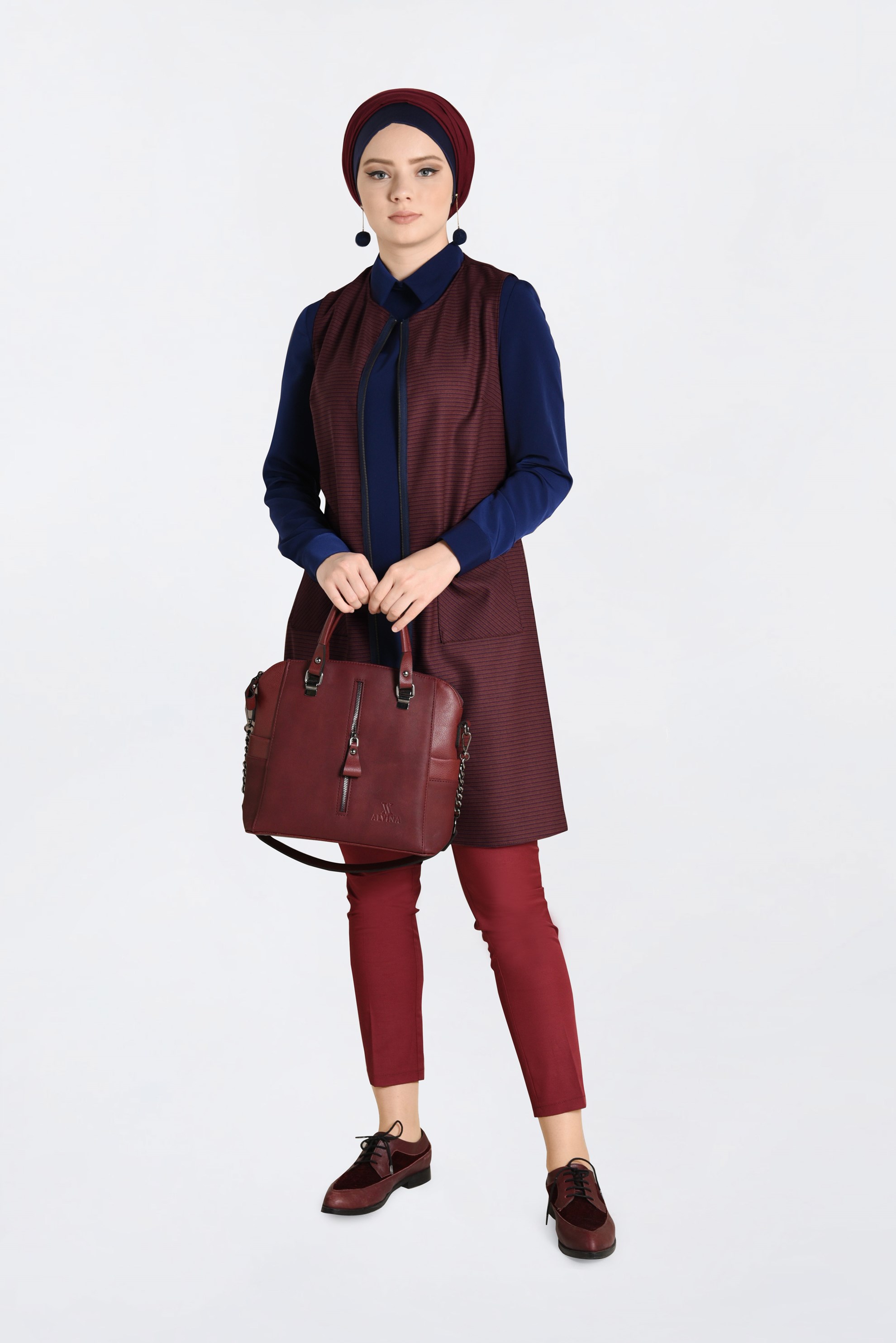 Tesettür giyim TURUNCU İKİLİ YELEKLİ TUNİK 4687