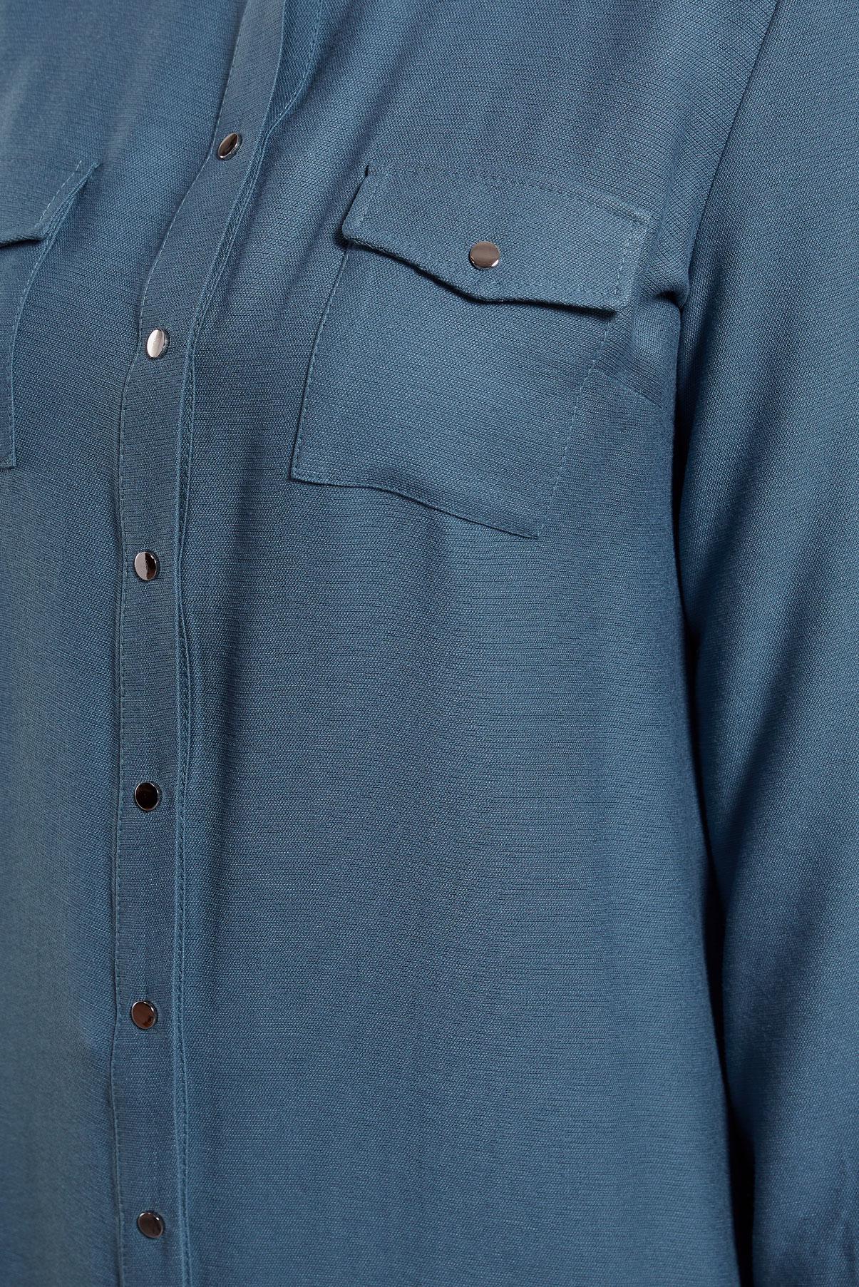 Tesettür giyim LACİVERT GÖMLEK YAKA TUNİK 4701