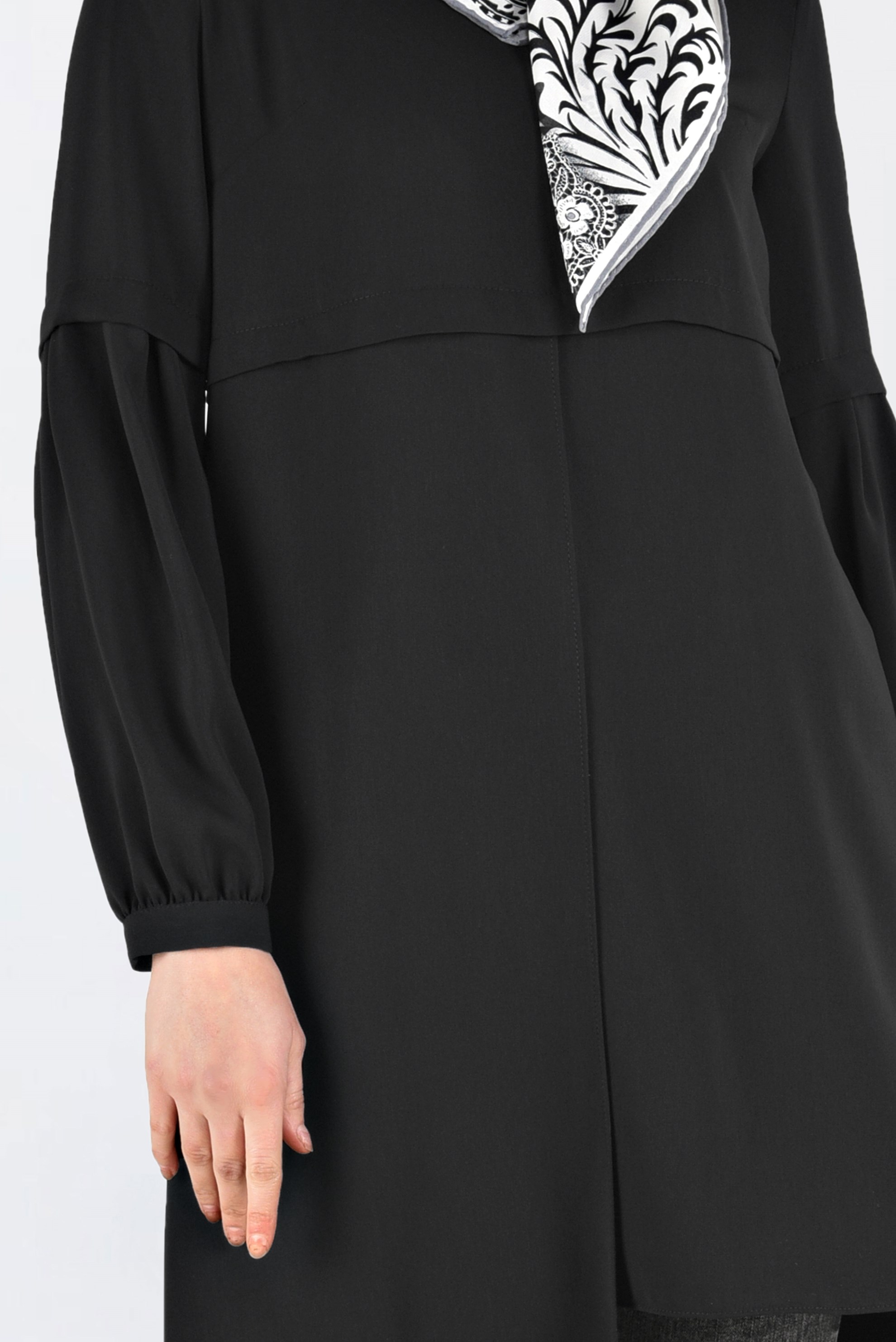 Tesettür giyim SİYAH ASİMETRİK KESİM TUNİK 4710 