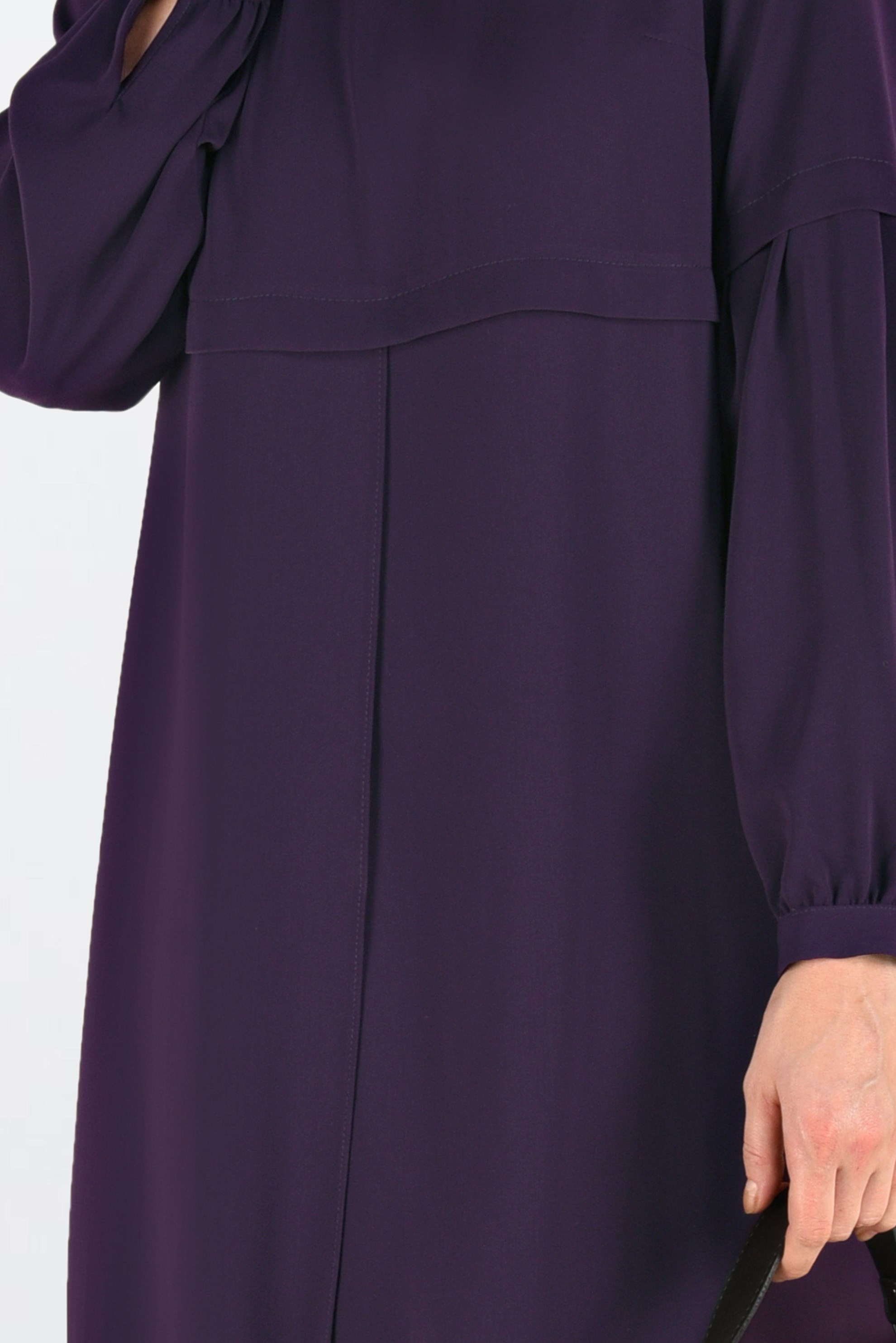 Tesettür giyim MOR ASİMETRİK KESİM TUNİK 4710 