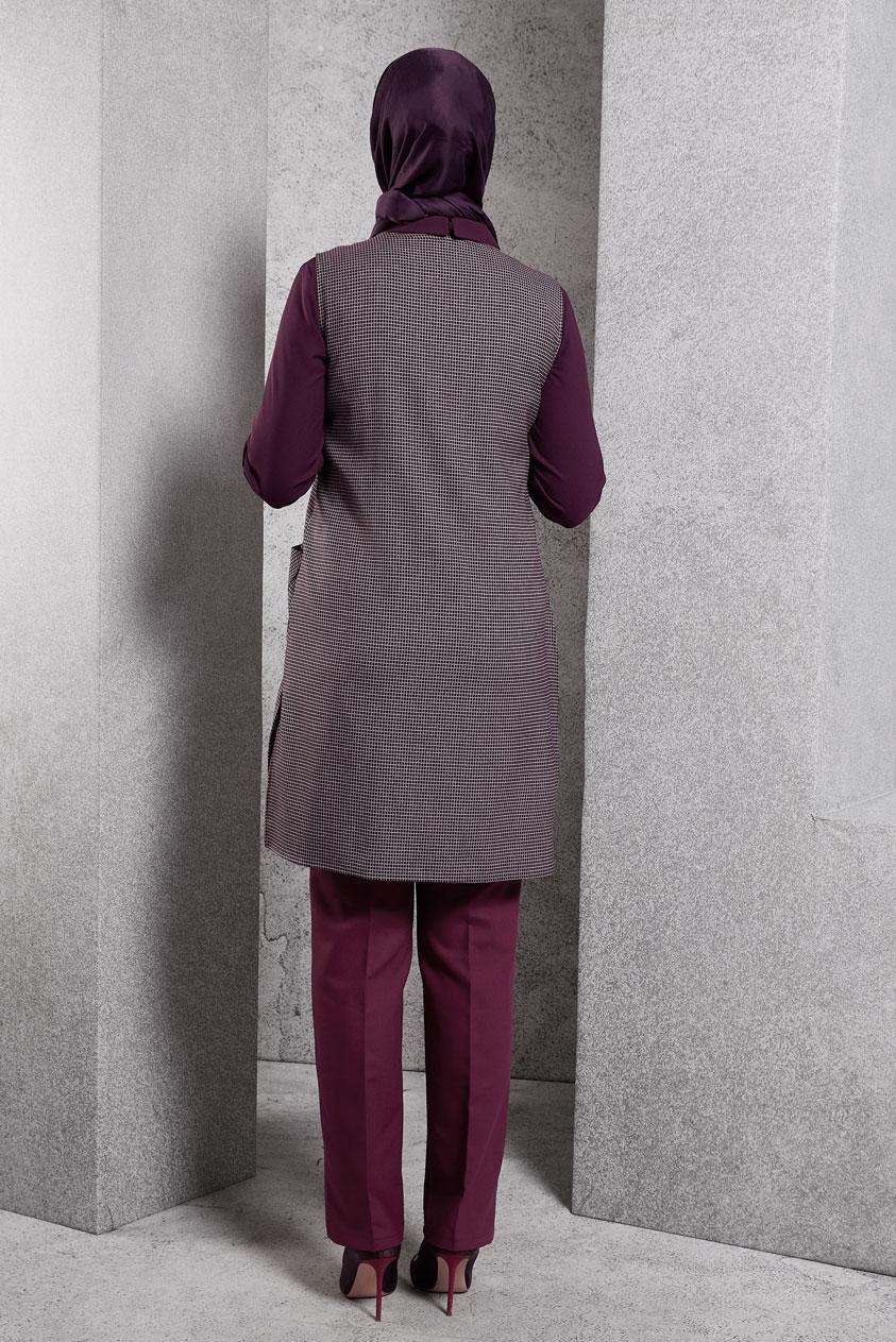 Vêtements hijab PRUNE TUNIQUE COUPE ASYMETRIQUE 4755