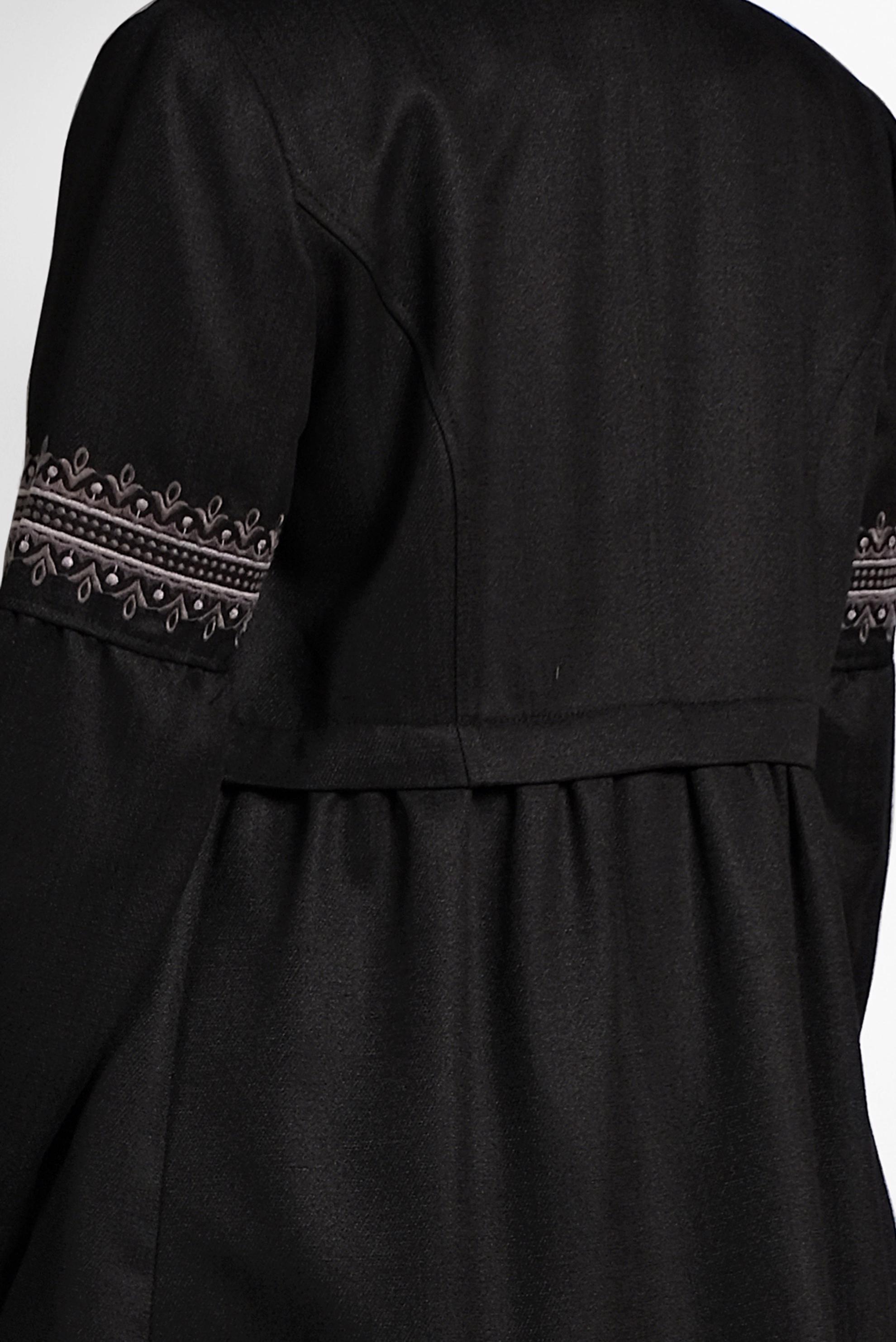 Hijab clothing BLACK BUTTONED EMBROIDERED TRENCH-COAT 1350