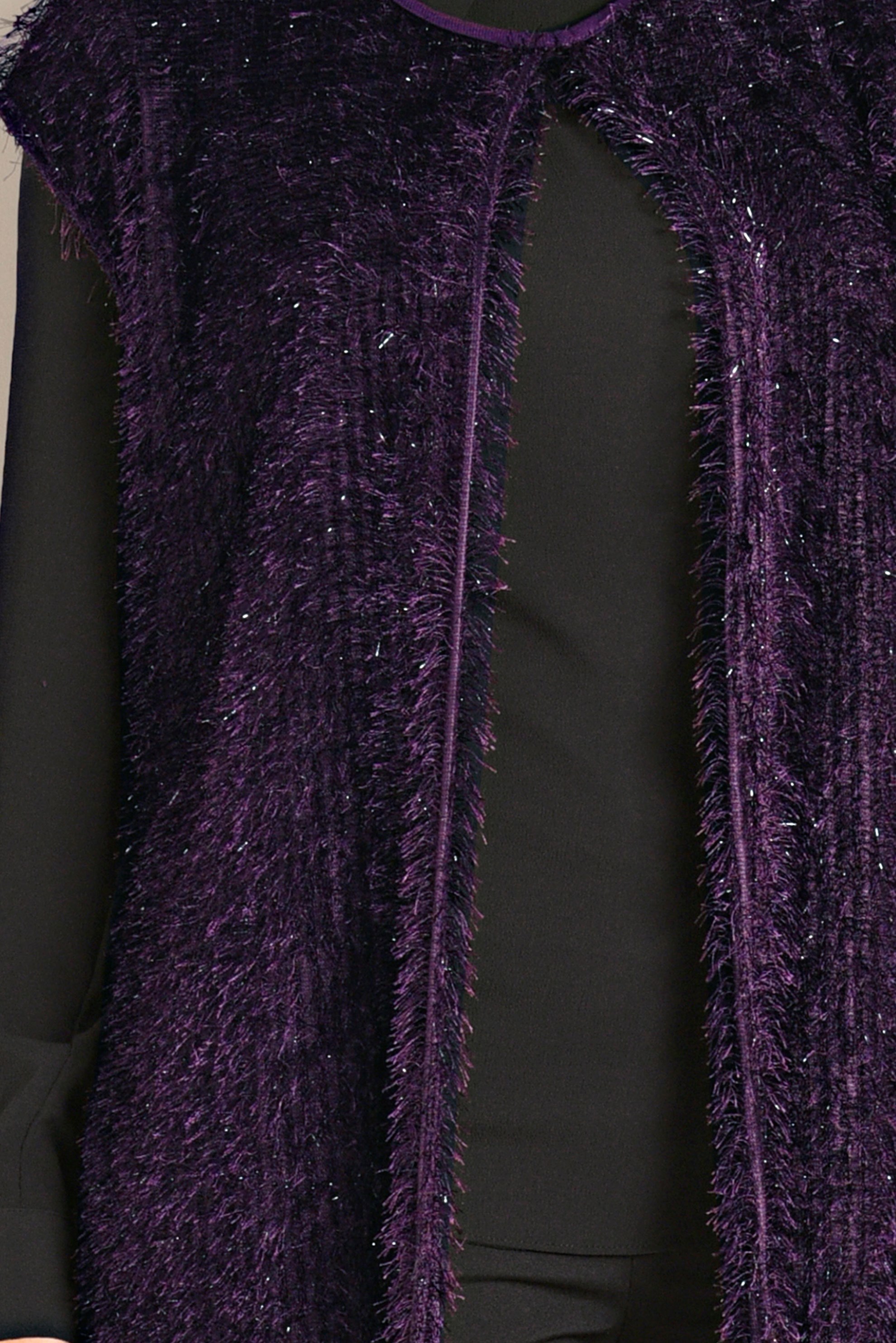 Tesettür giyim MOR ETEK UCU VOLANLI SAÇAKLI YELEK 4776