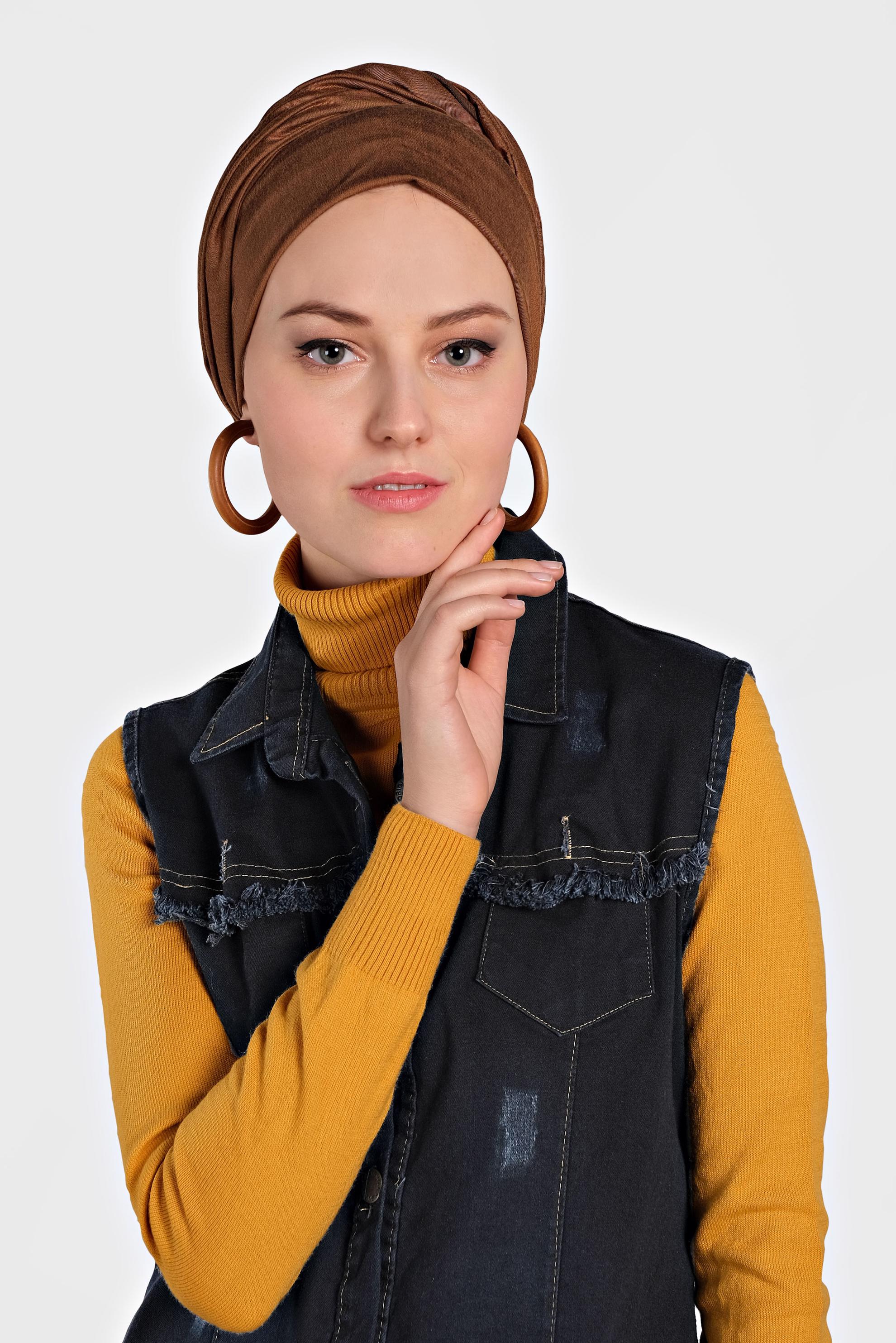 Tesettür giyim SİYAH DÜĞMELİ DENİM YELEK 4816