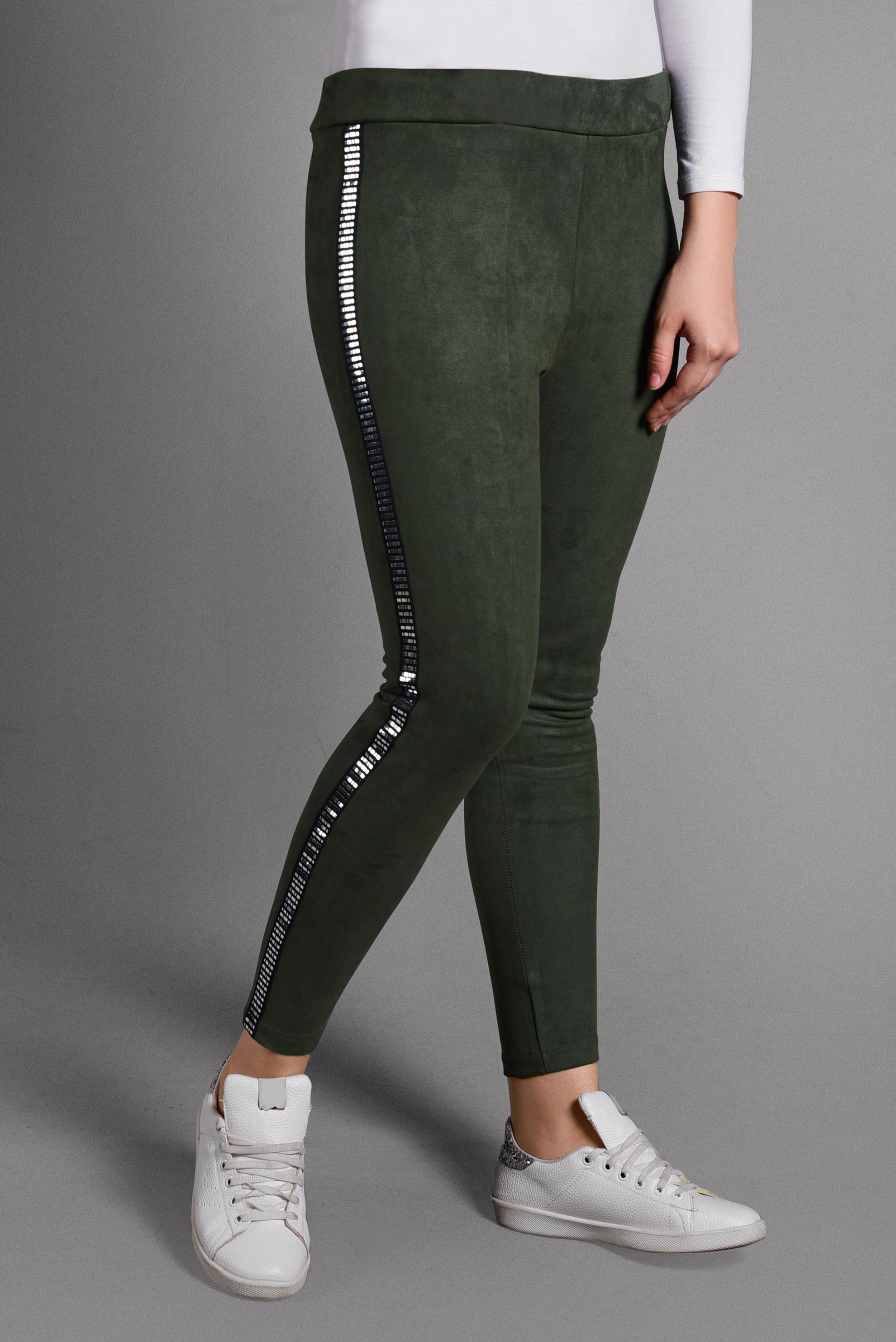 Hijab clothing KHAKI STRIPPED NUBUCK TROUSSERS 7001 