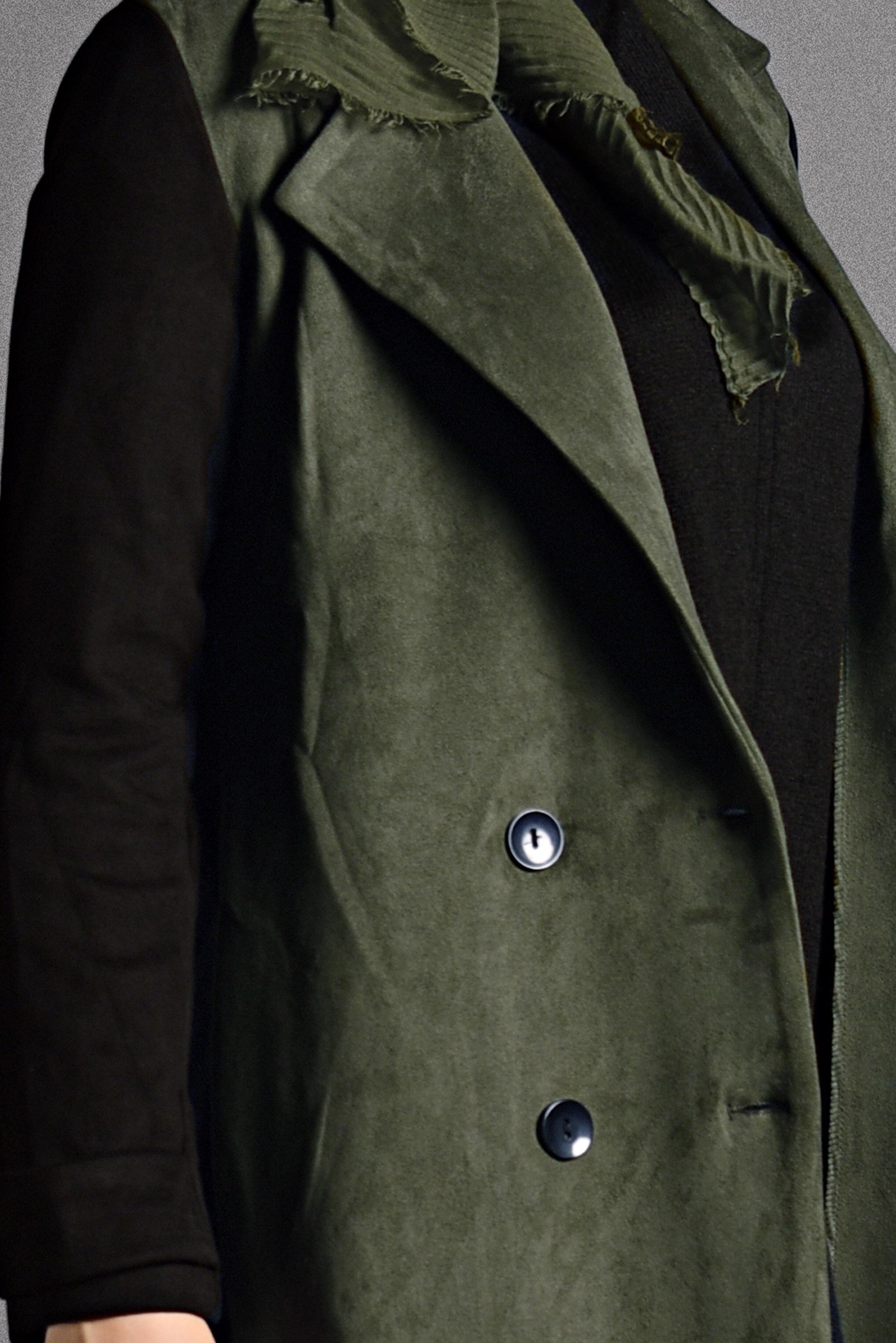 Tesettür giyim HAKİ KRUVAZE TRENÇKOT 4028 