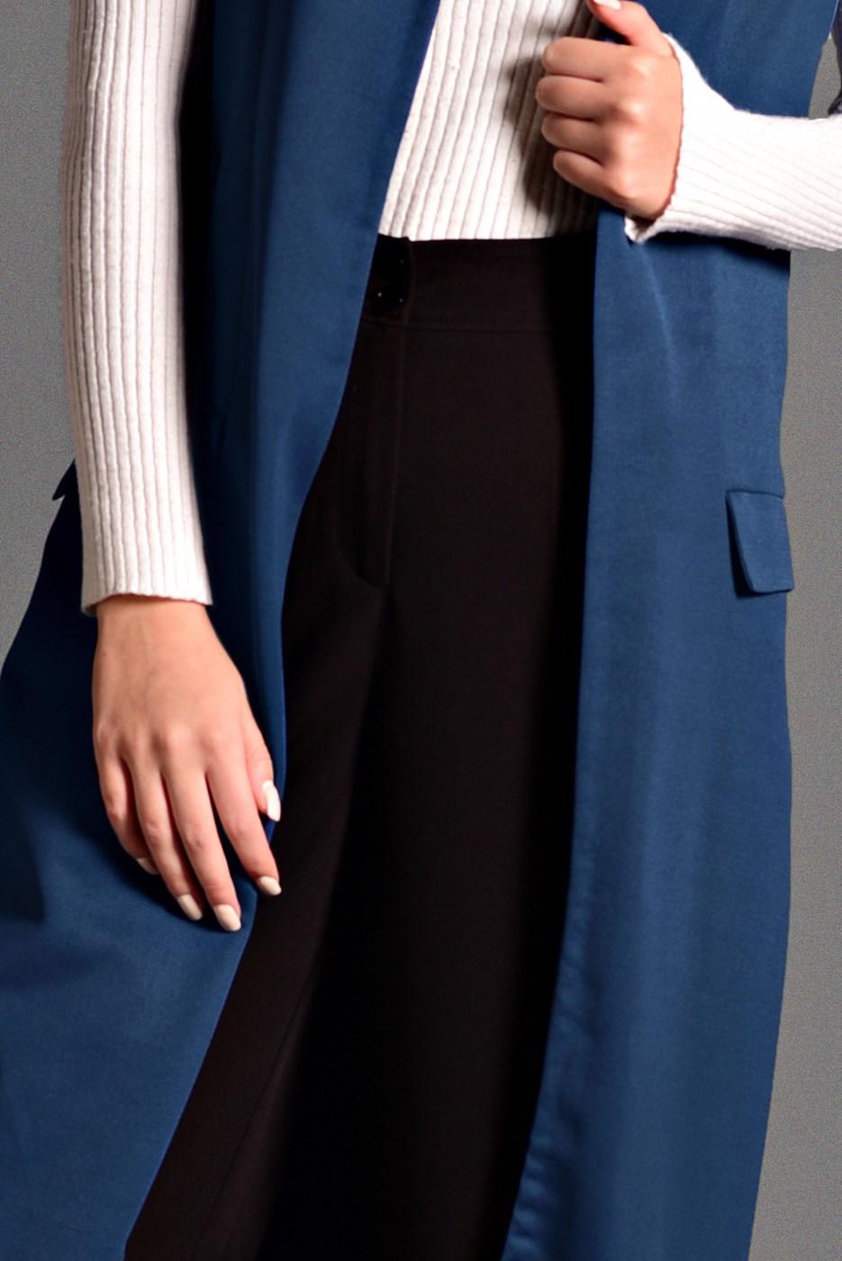 Tesettür giyim LACİVERT CEP DETAYLI YELEK 4059