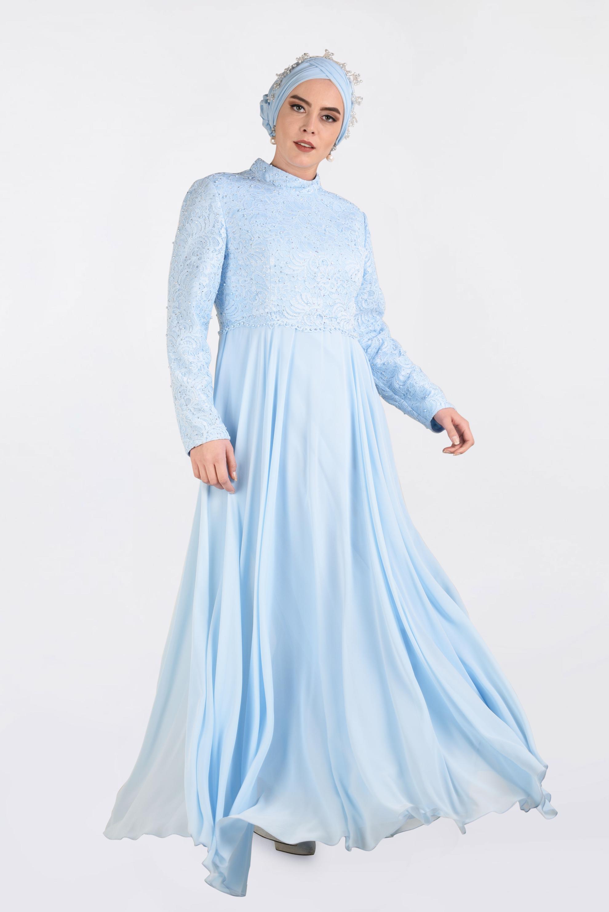 Vêtements hijab BLEU Robe 5479 