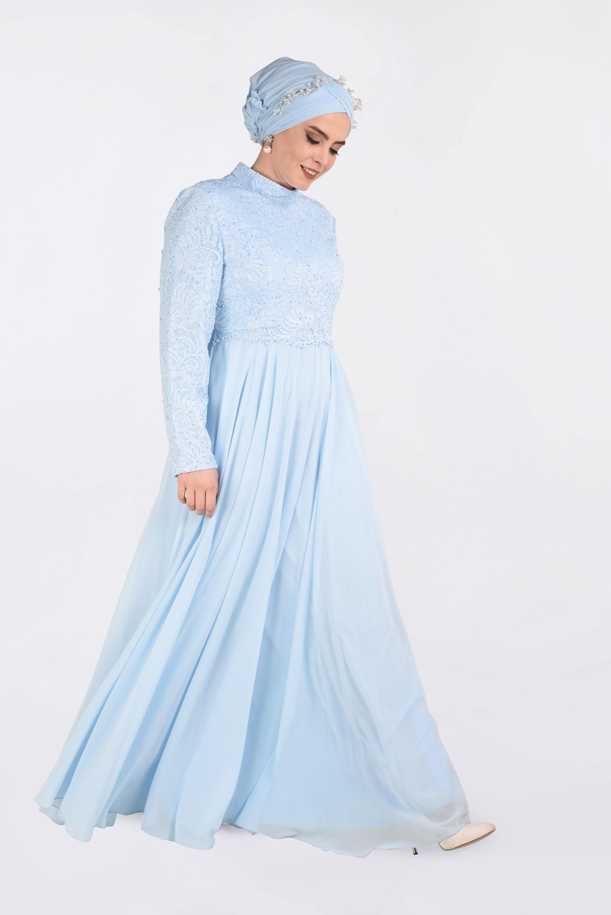 Vêtements hijab BLEU Robe 5479 