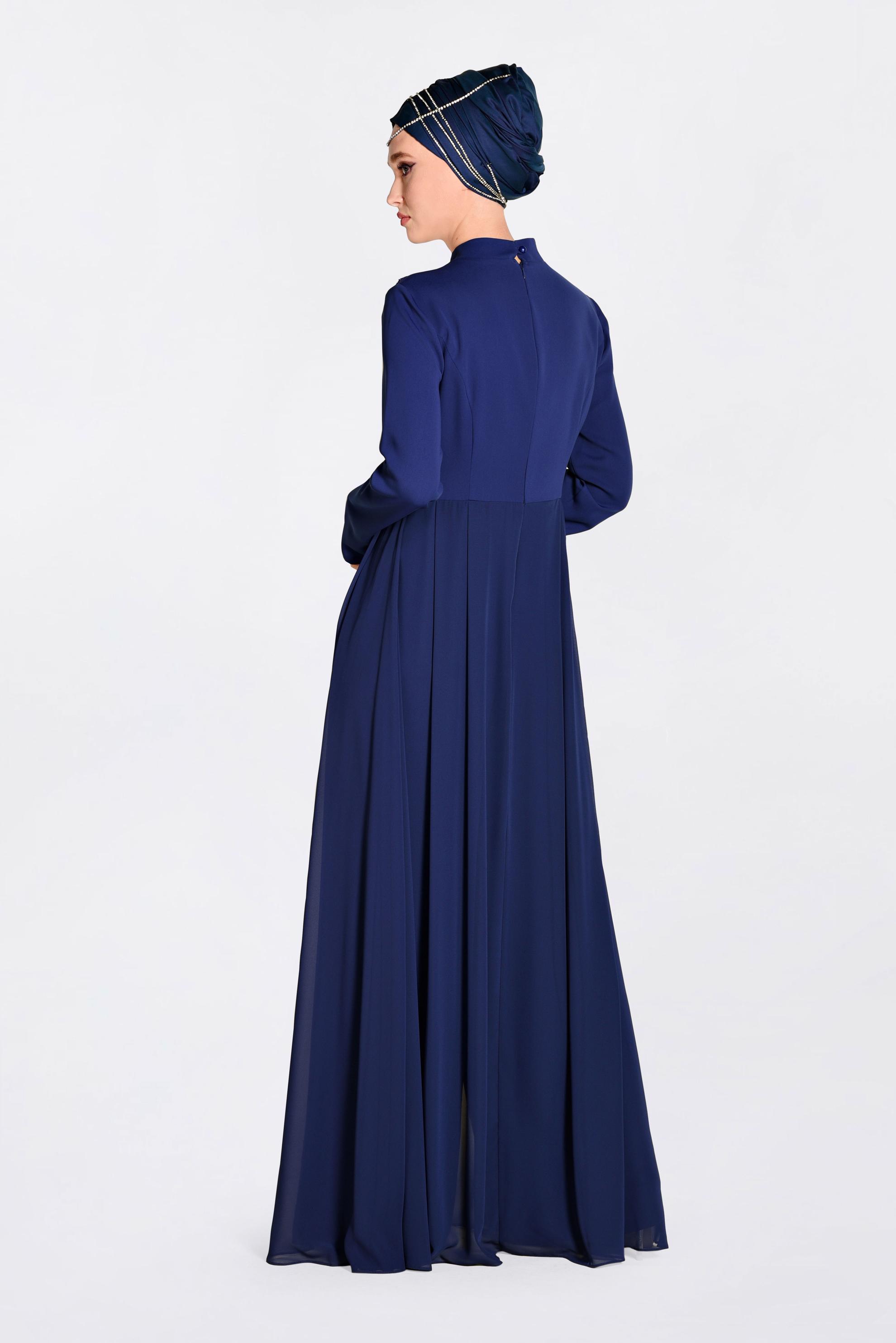 Hijab clothing NAVY BLUE Cloak Detail Jumpsuit  5508 